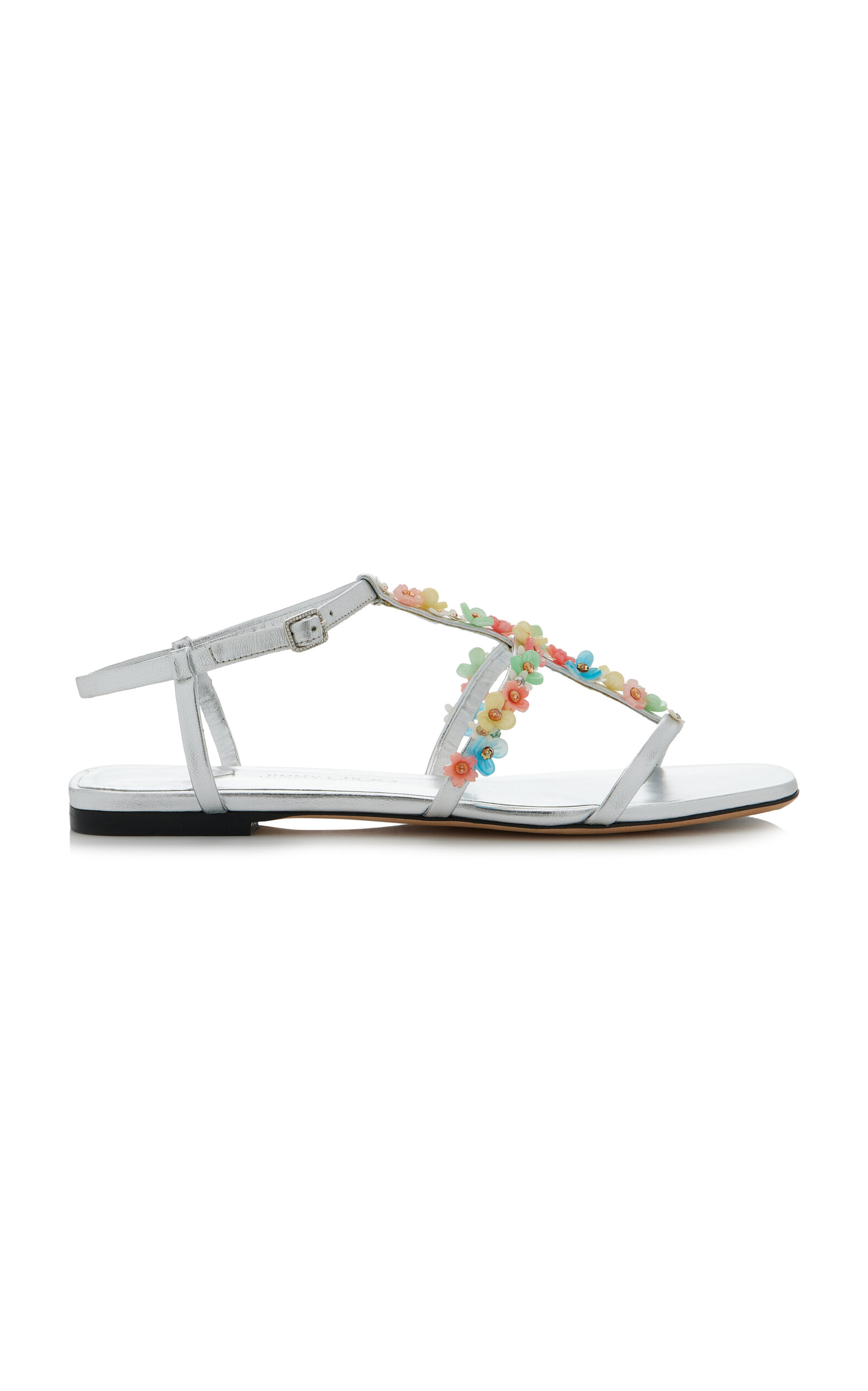 Jimmy Choo Silver Open Toe Sandals In Metallic