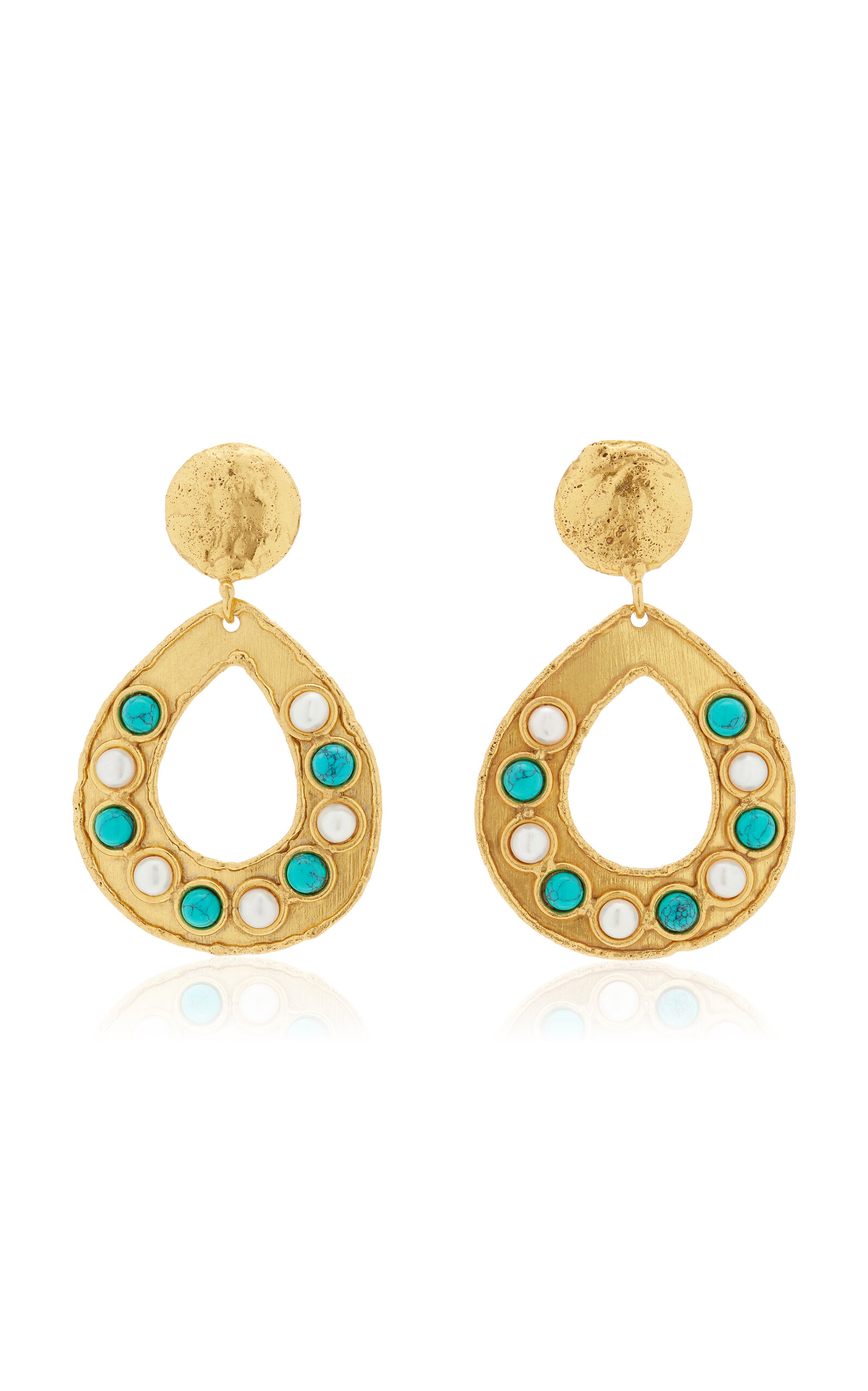 Thalita 22K Gold-Plated Pearl And Turquoise Earrings