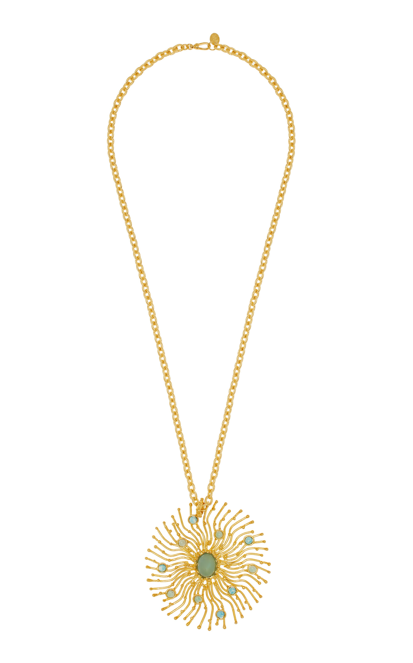 Sunshine 22K Gold-Plated Larimar Chalcedony Necklace