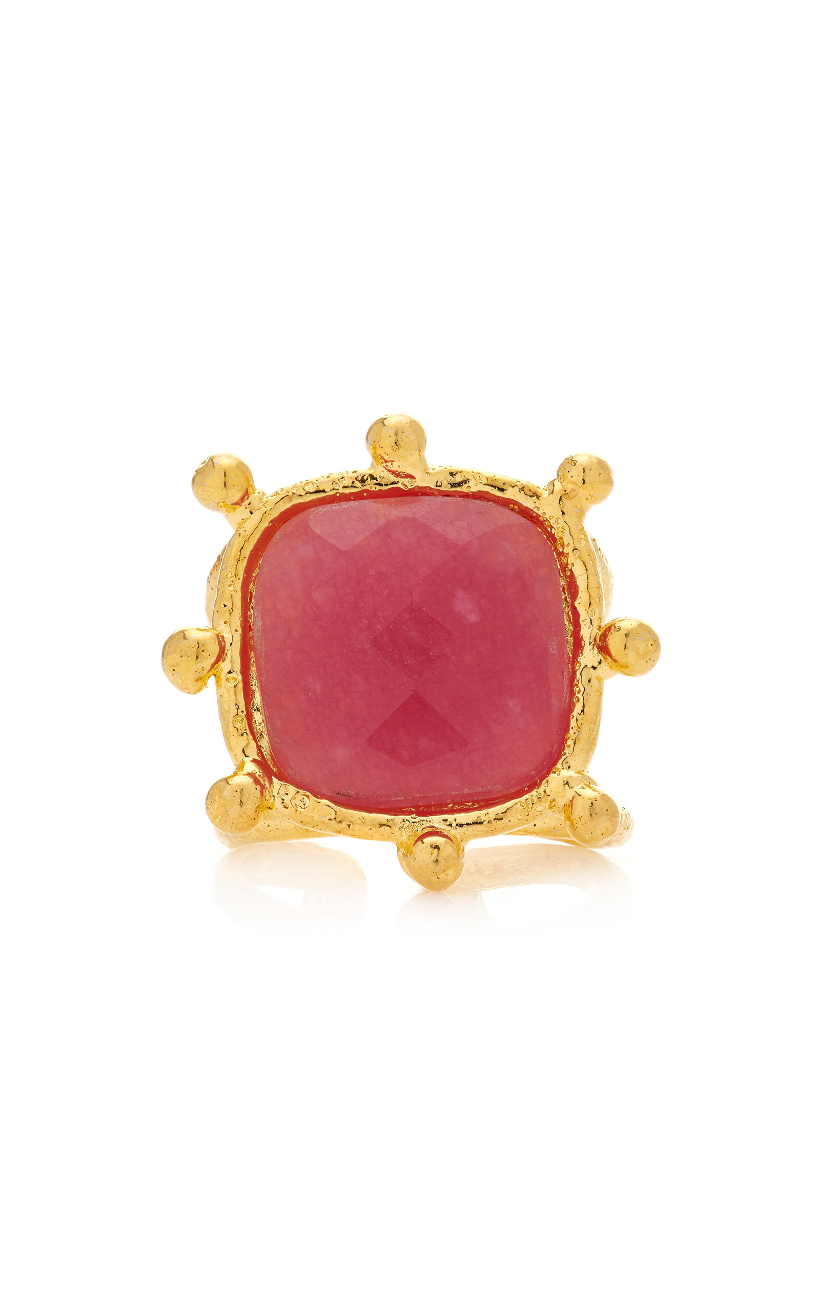 Sylvia Toledano Couddin Ii 22k Gold-plated Red Jasper Ring