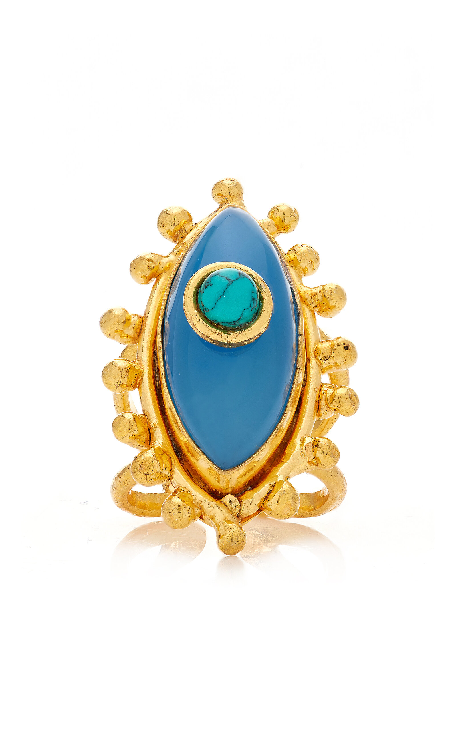 Third Eye 22K Gold-Plated Turquoise Chalcedony Ring