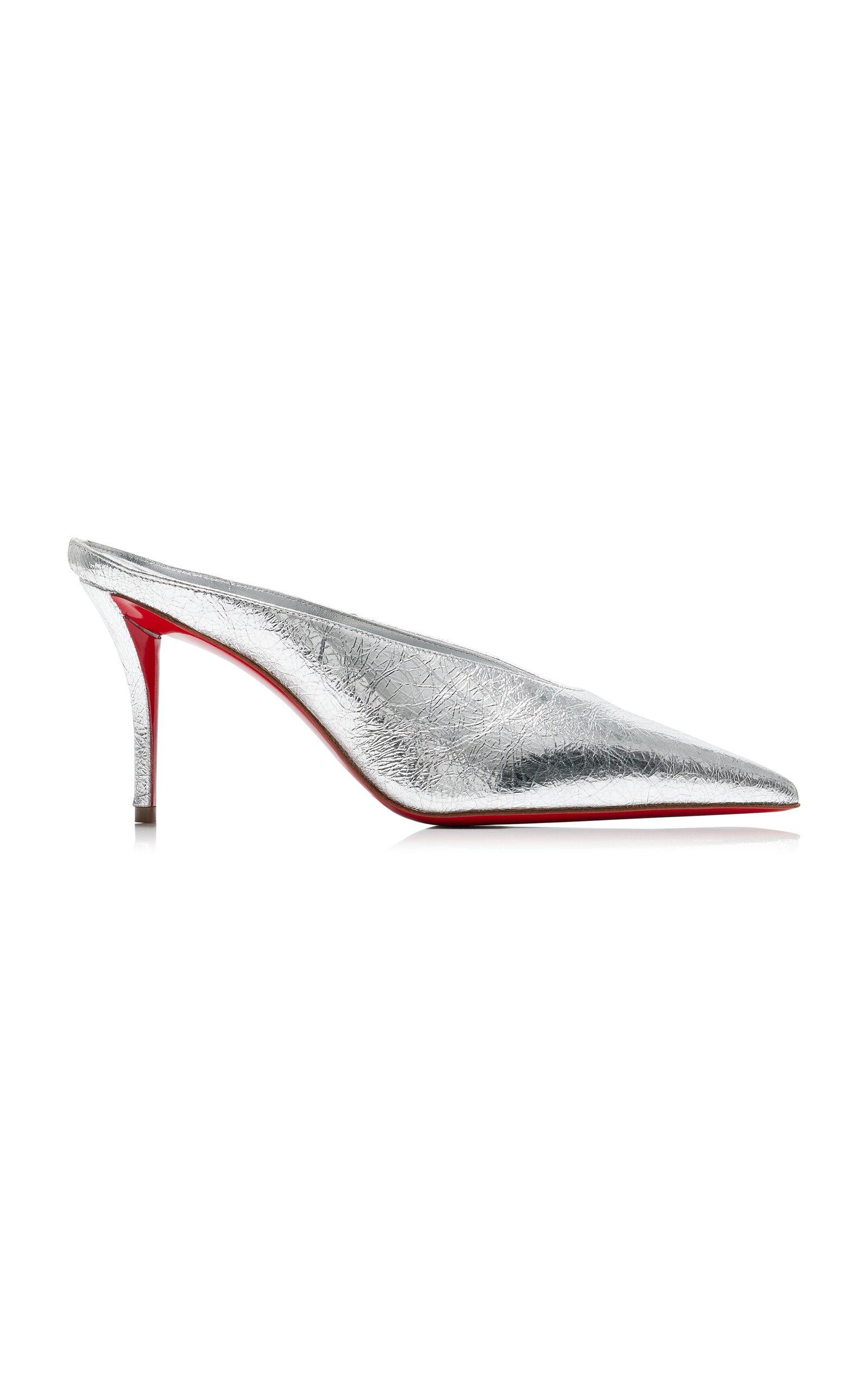 Christian Louboutin Miss Z 80mm Metallic Leather Mules