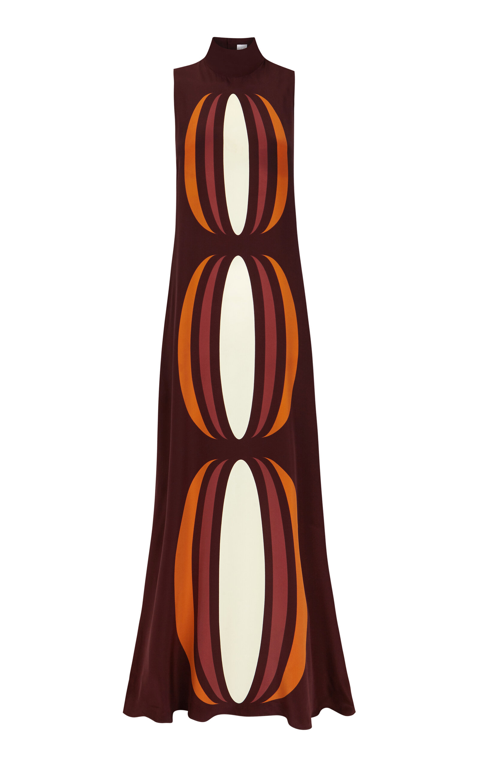 CLO Olivia Silk Turtleneck Maxi Dress - Brown