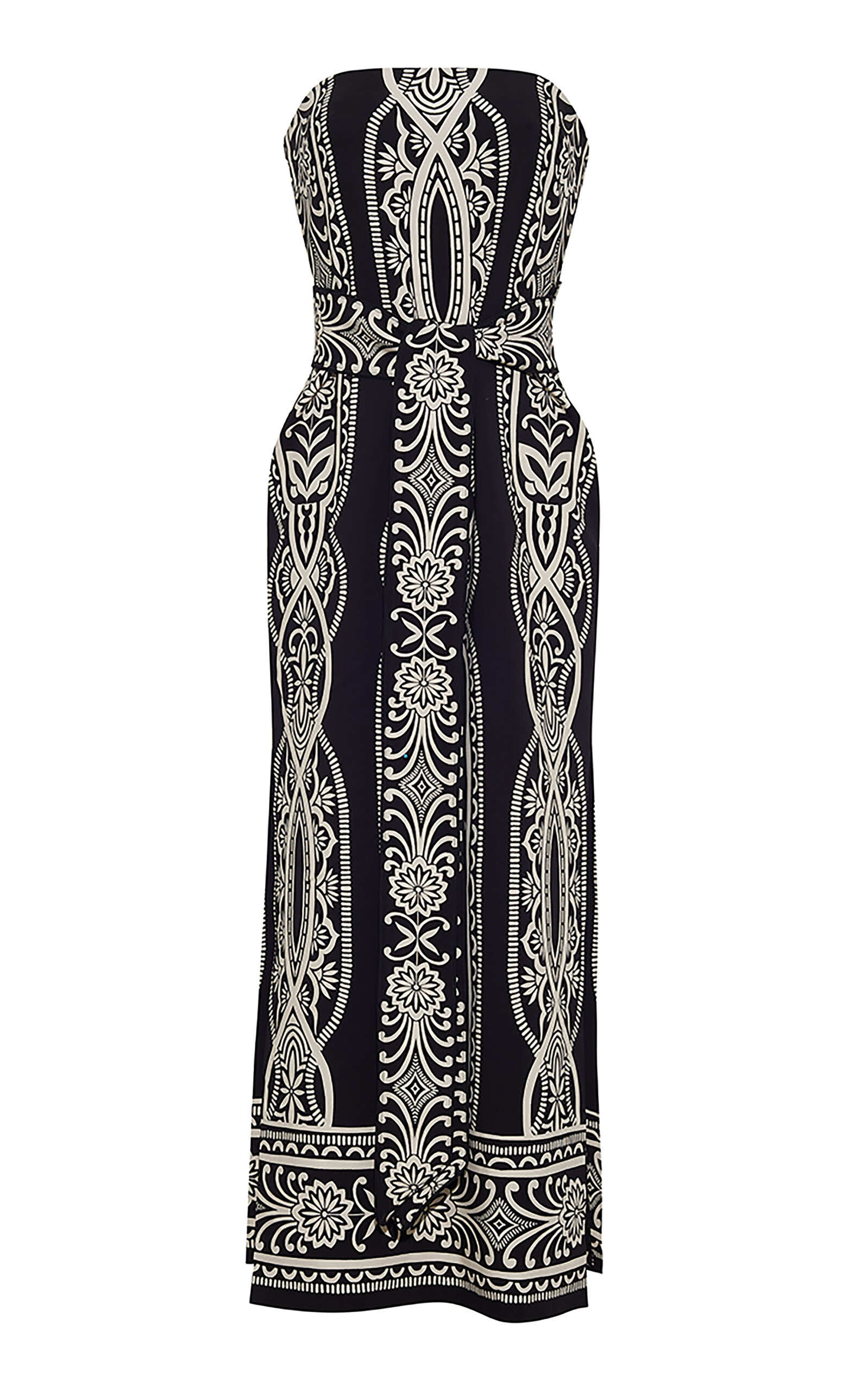 Cara Cara Newcastle Crepe Midi Dress In Black,white