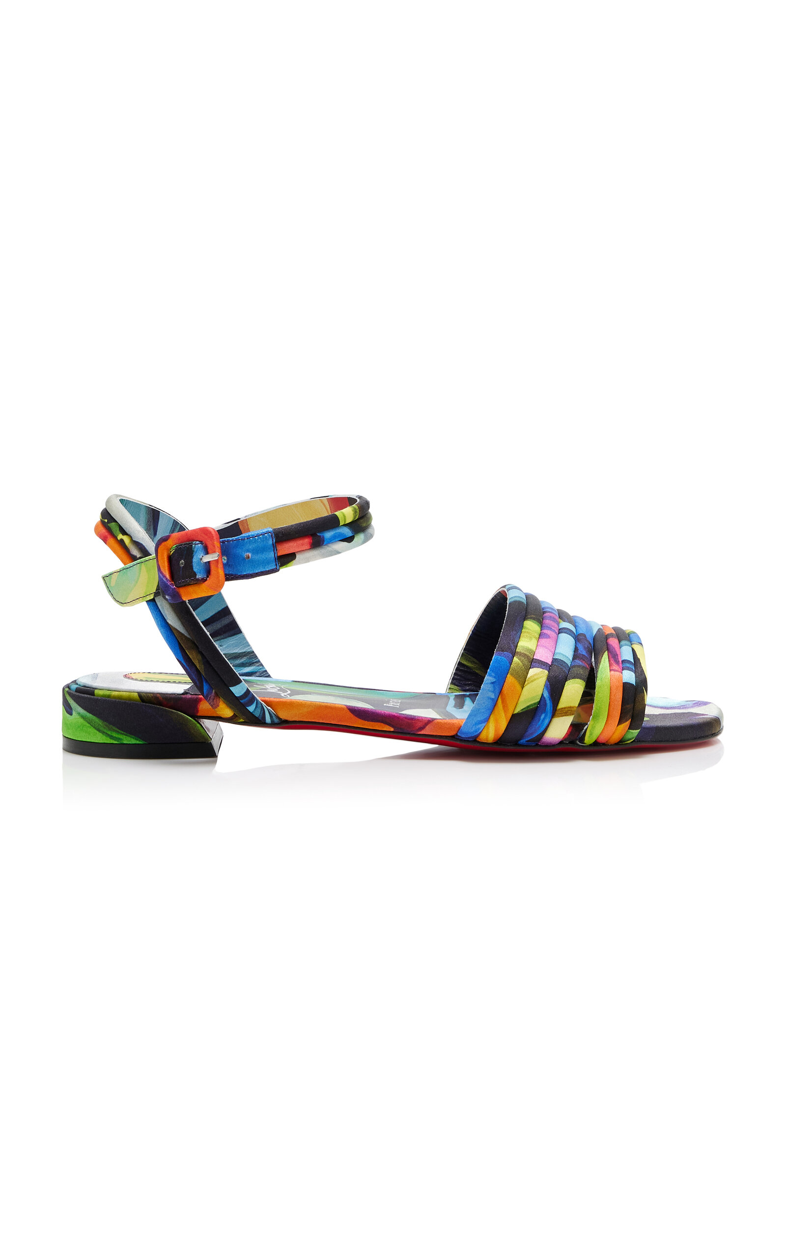 Christian Louboutin Exclusive Riviera Sweet Disco Jane Printed Satin Sandals - Women's Shoes