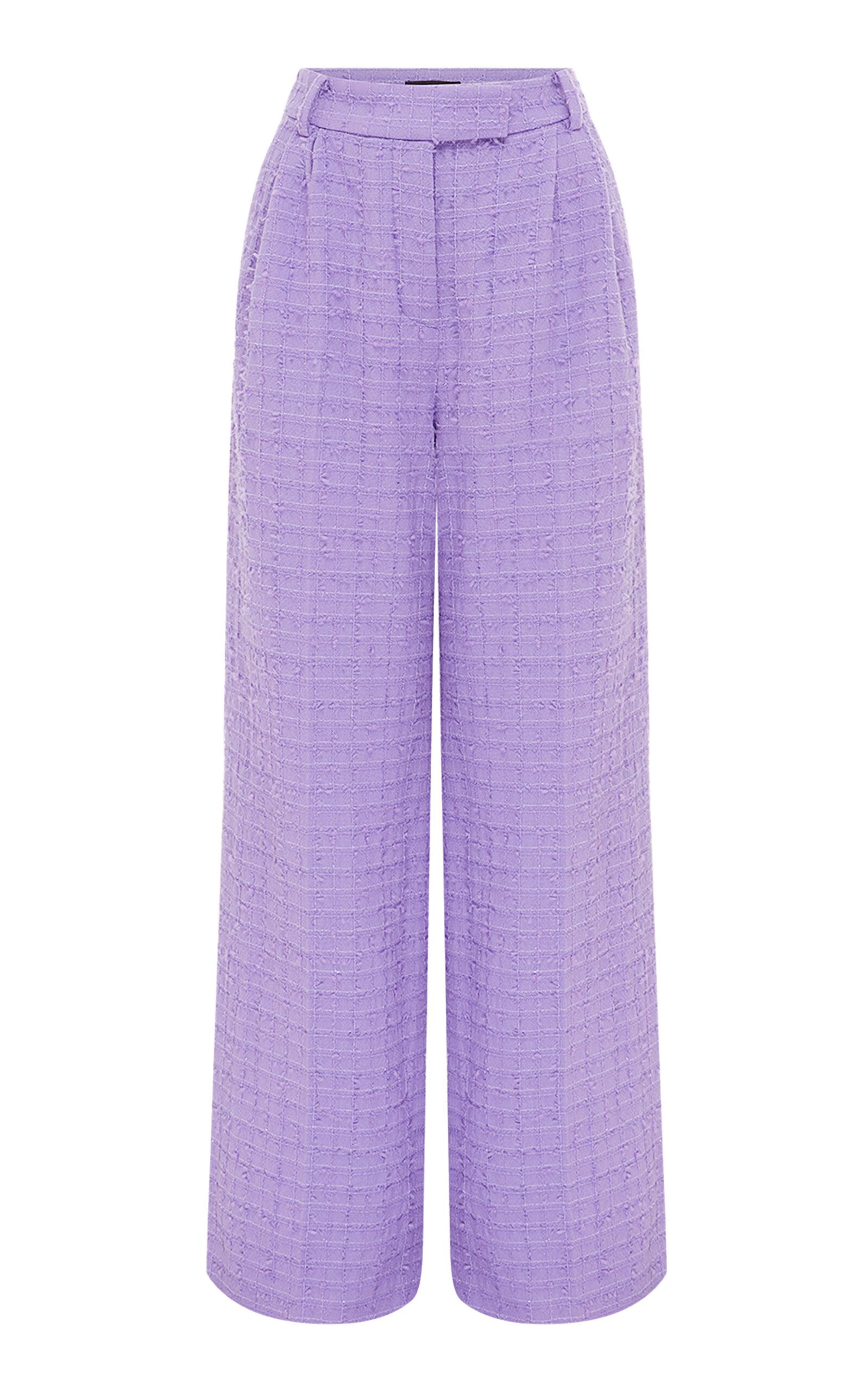 Leo Lin Elisha Tweed Wide-Leg Pants - Blue