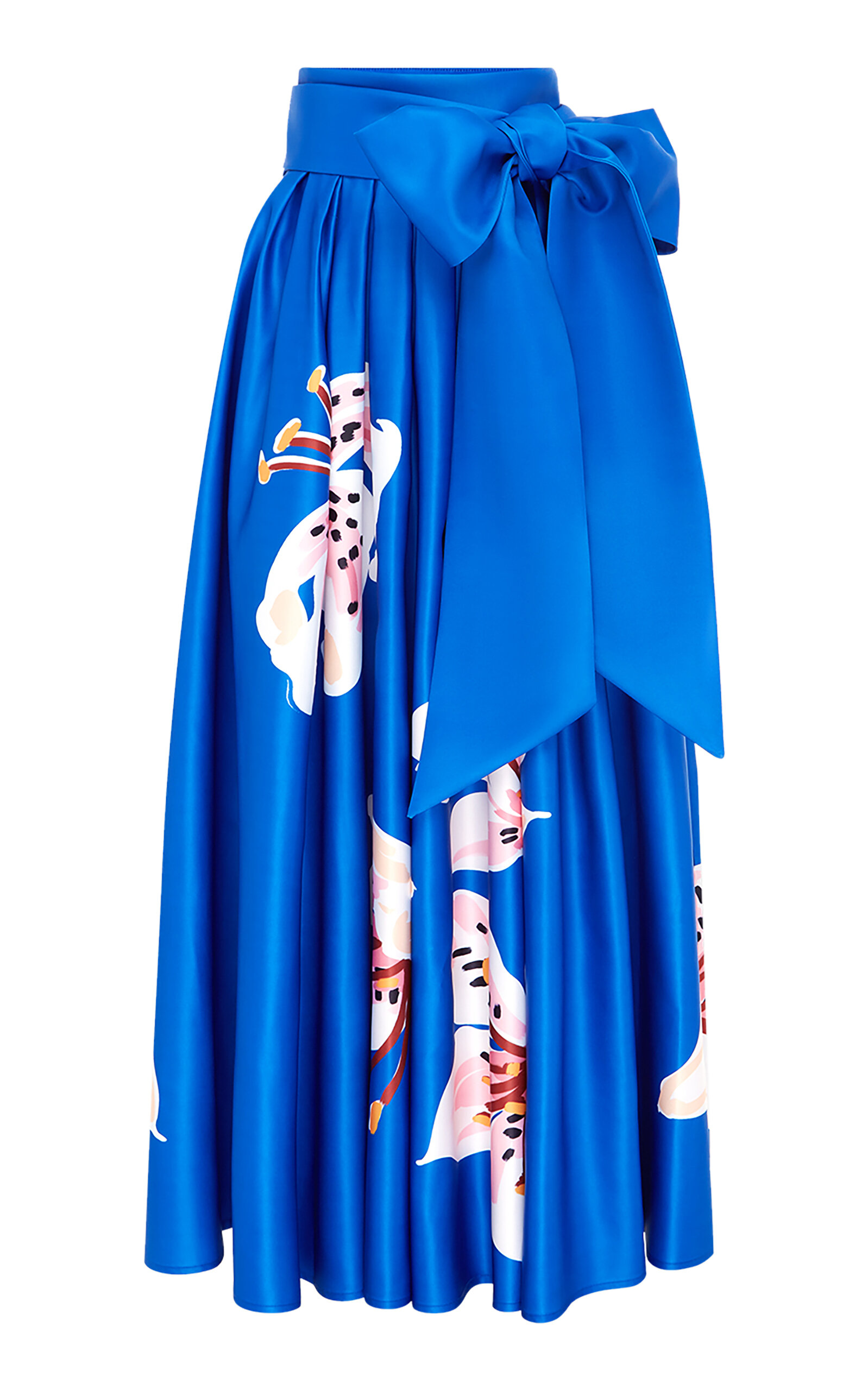 Valerie Tie-Detailed Satin Maxi Skirt