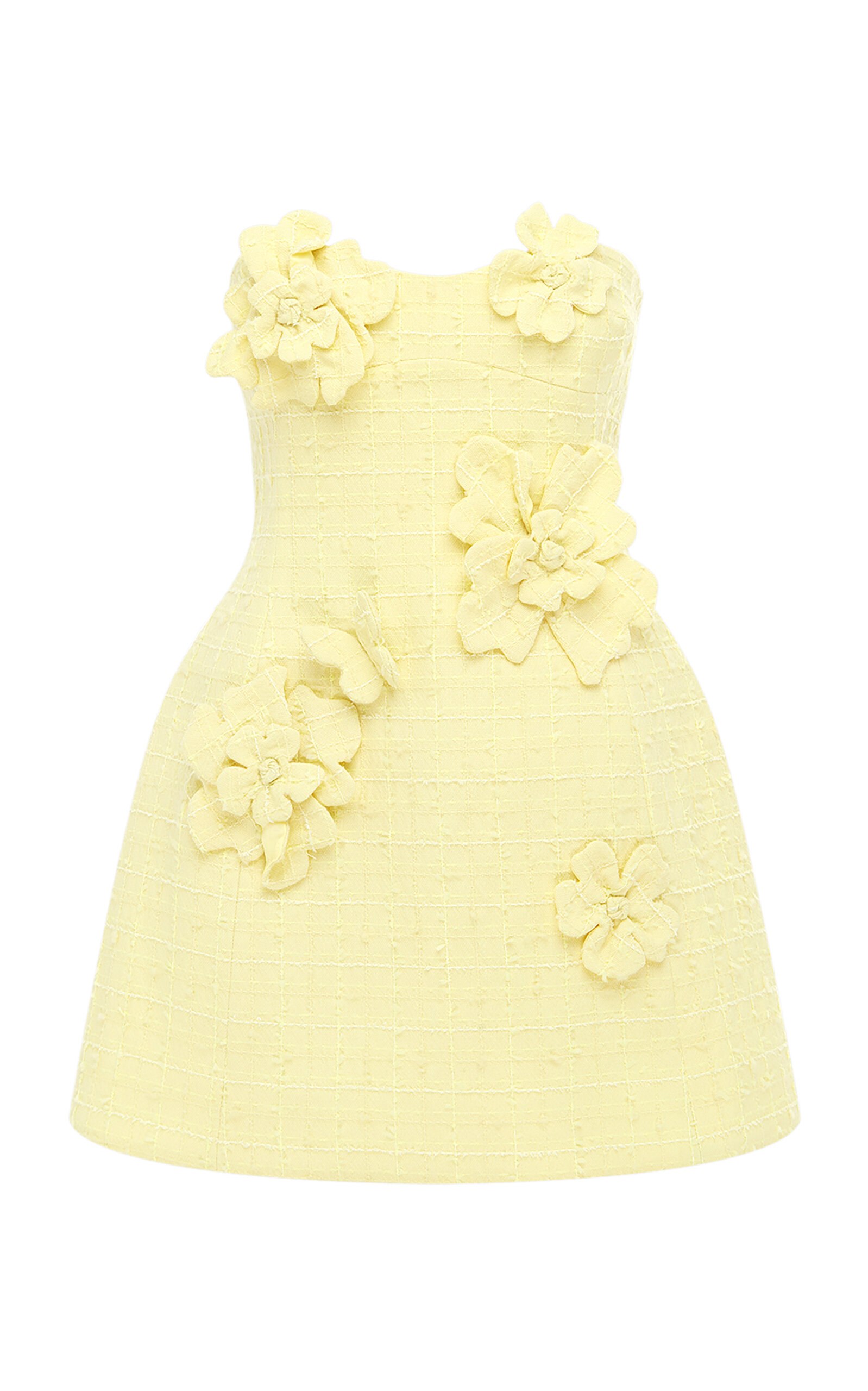 Leo Lin Rosario Floral-Appliquéd Tweed Mini Dress