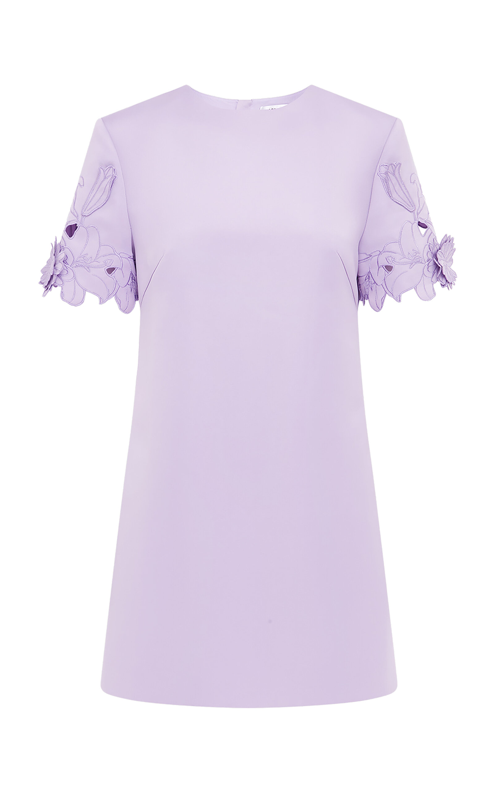 Leo Lin Aurie Floral-Appliquéd Crepe Mini Dress - Purple