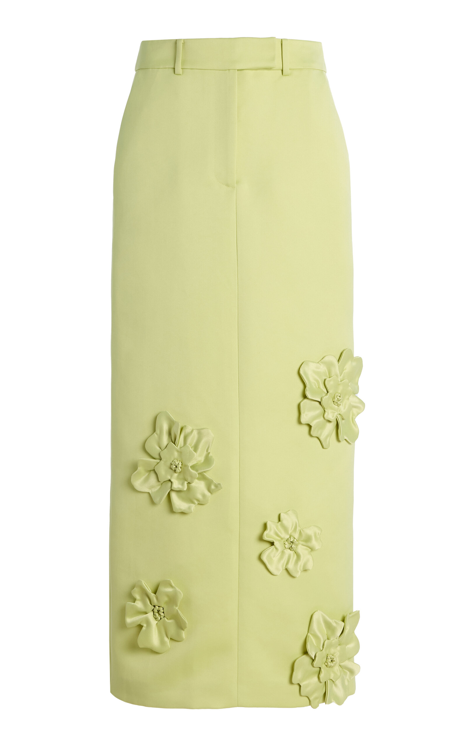 Leo Lin Olivia Floral-Appliquéd Crepe Maxi Skirt