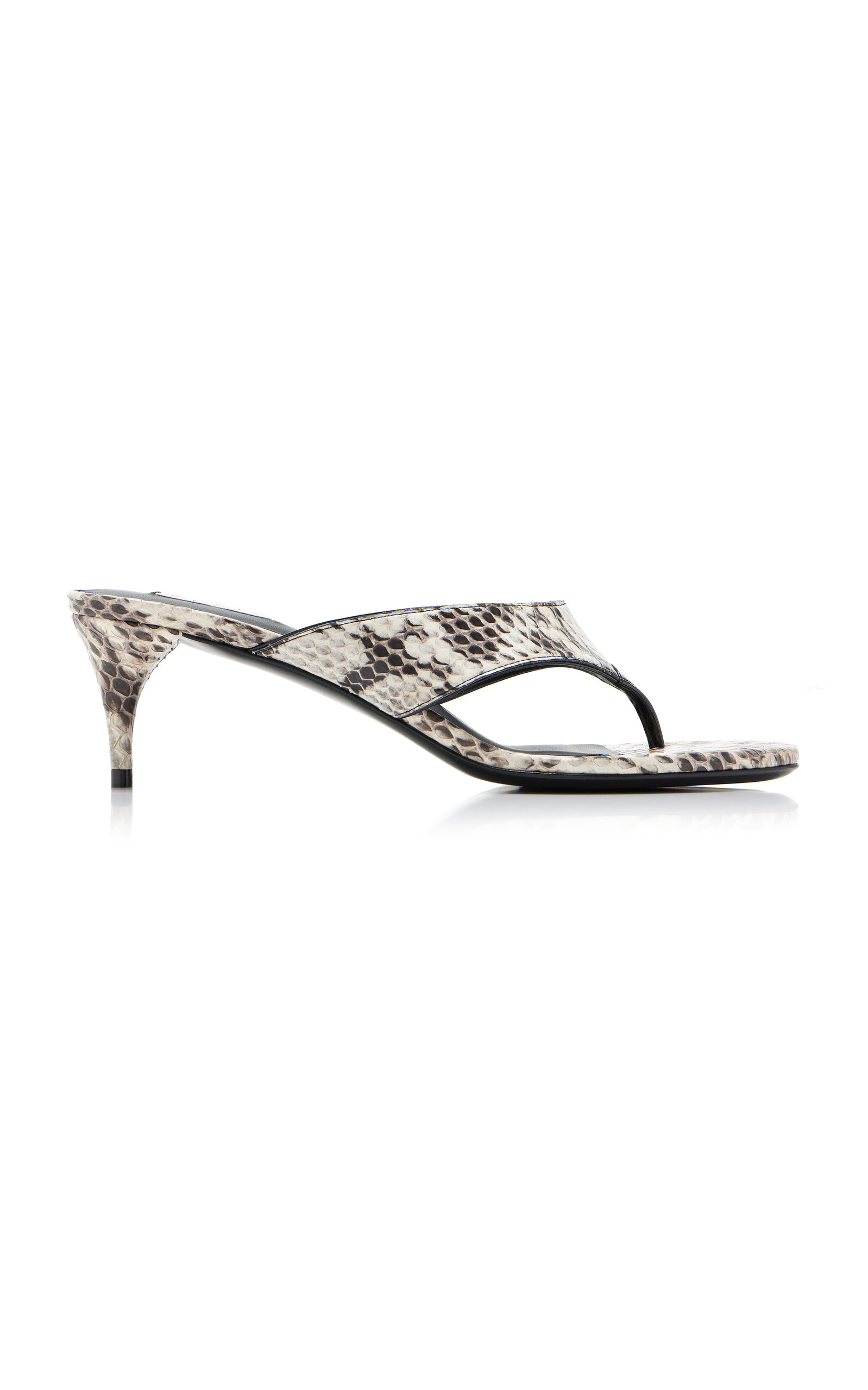 ALAÏA Infradito Snake-Effect Leather Thong Sandals