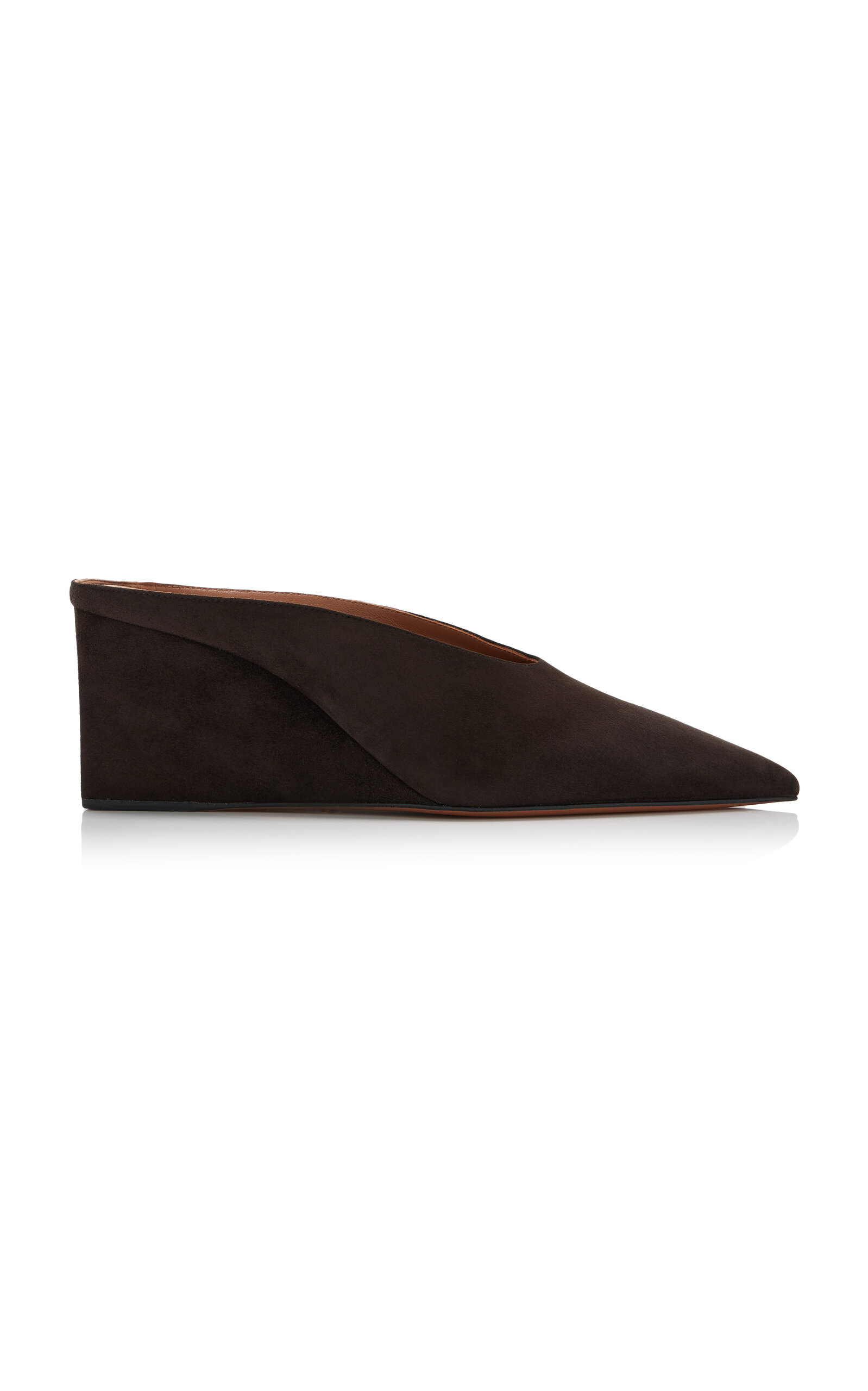 Alaïa 75 Suede Point-toe Wedge Mules