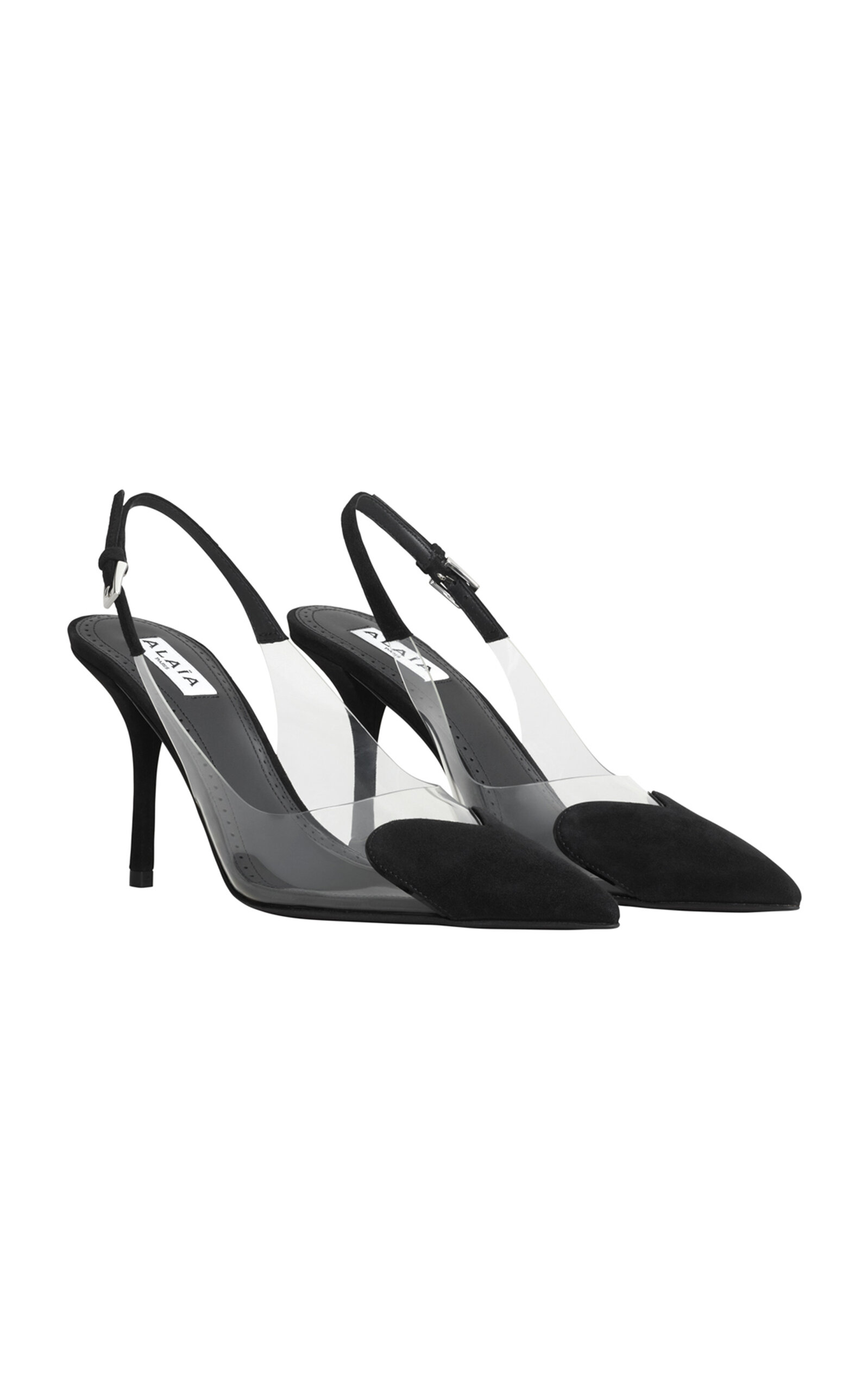 ALAÏA LE CŒUR SUEDE SLINGBACK PUMPS 