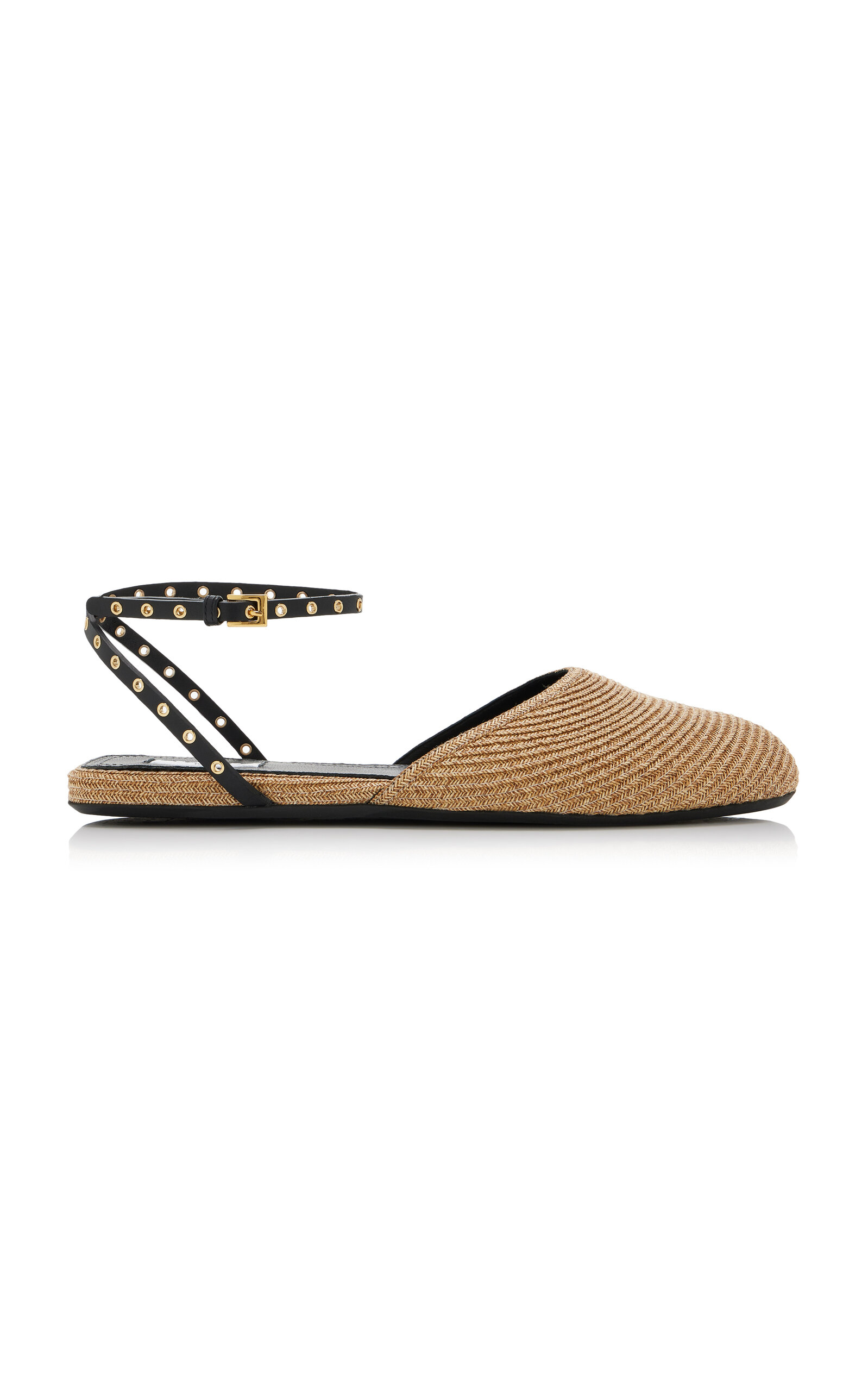 Alaïa Paper Straw Ballet Flats In Yellow