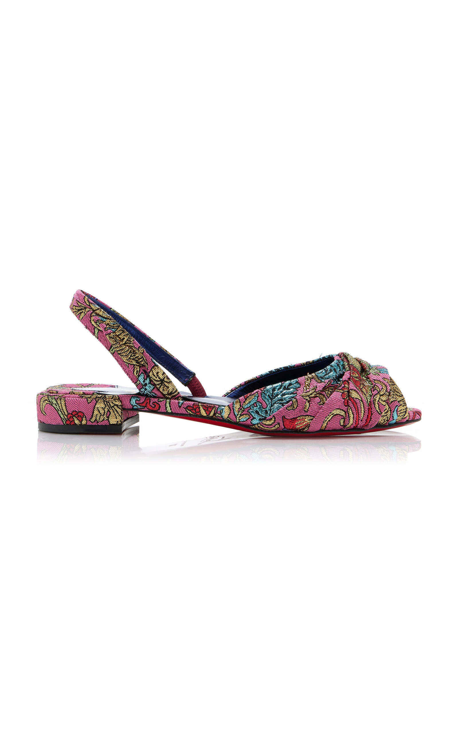 Christian Louboutin Cordelina Flat Jacquard Florea Slingback Sandals