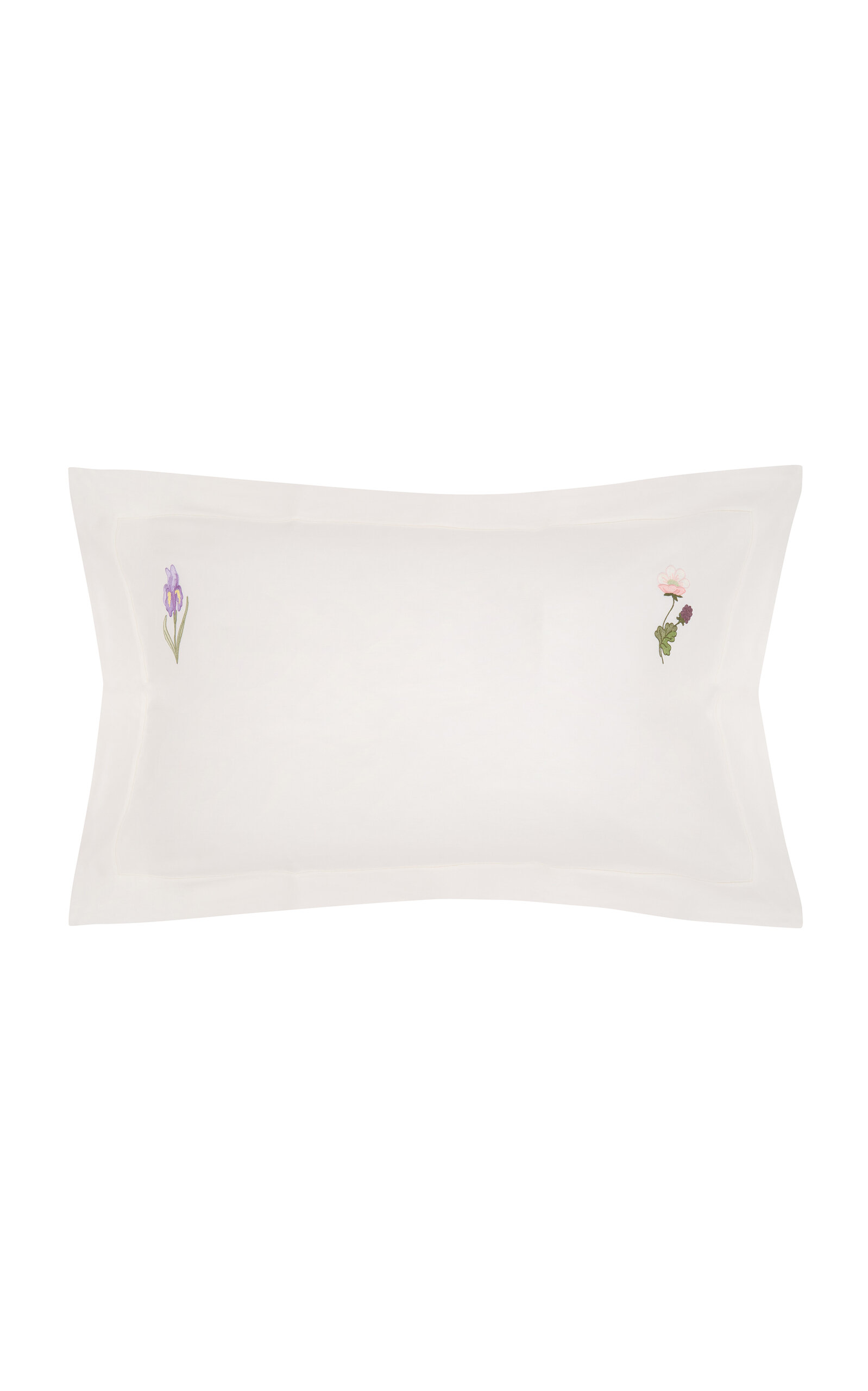 Loretta Caponi X Carlos Mota Natura Embroidered Standard Pillow Set Of Two In White