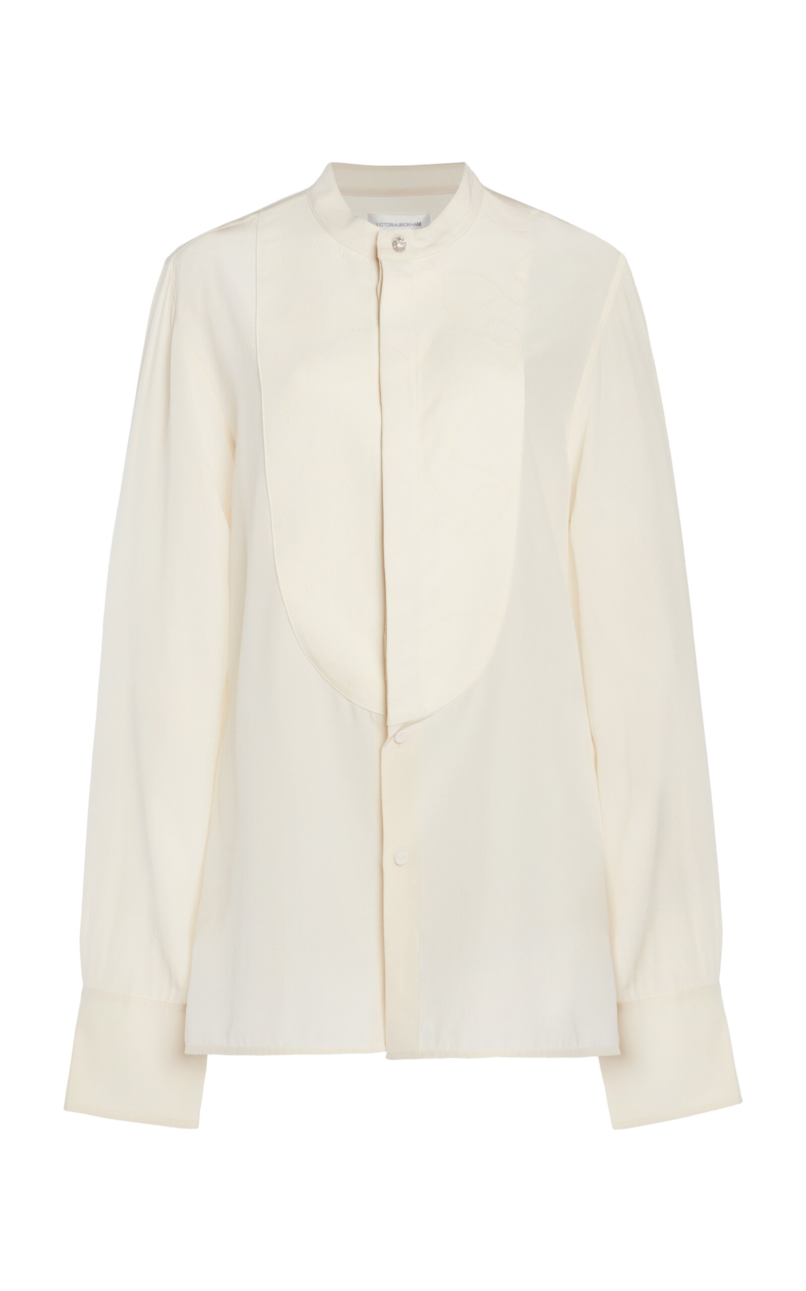 VICTORIA BECKHAM BIB FRONT SILK SHIRT