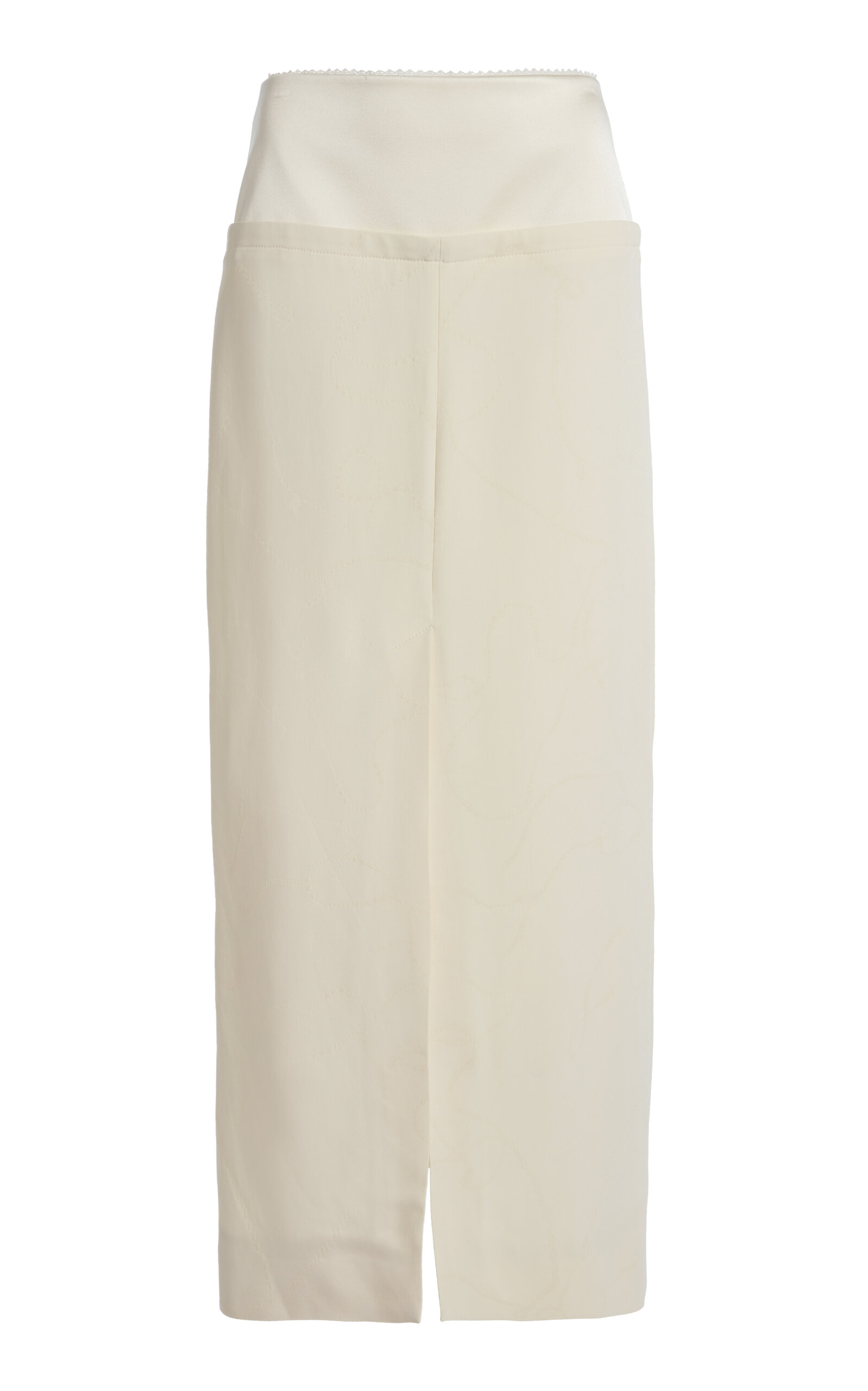 Victoria Beckham Basque Detailed Crepe Midi Skirt In Ivory