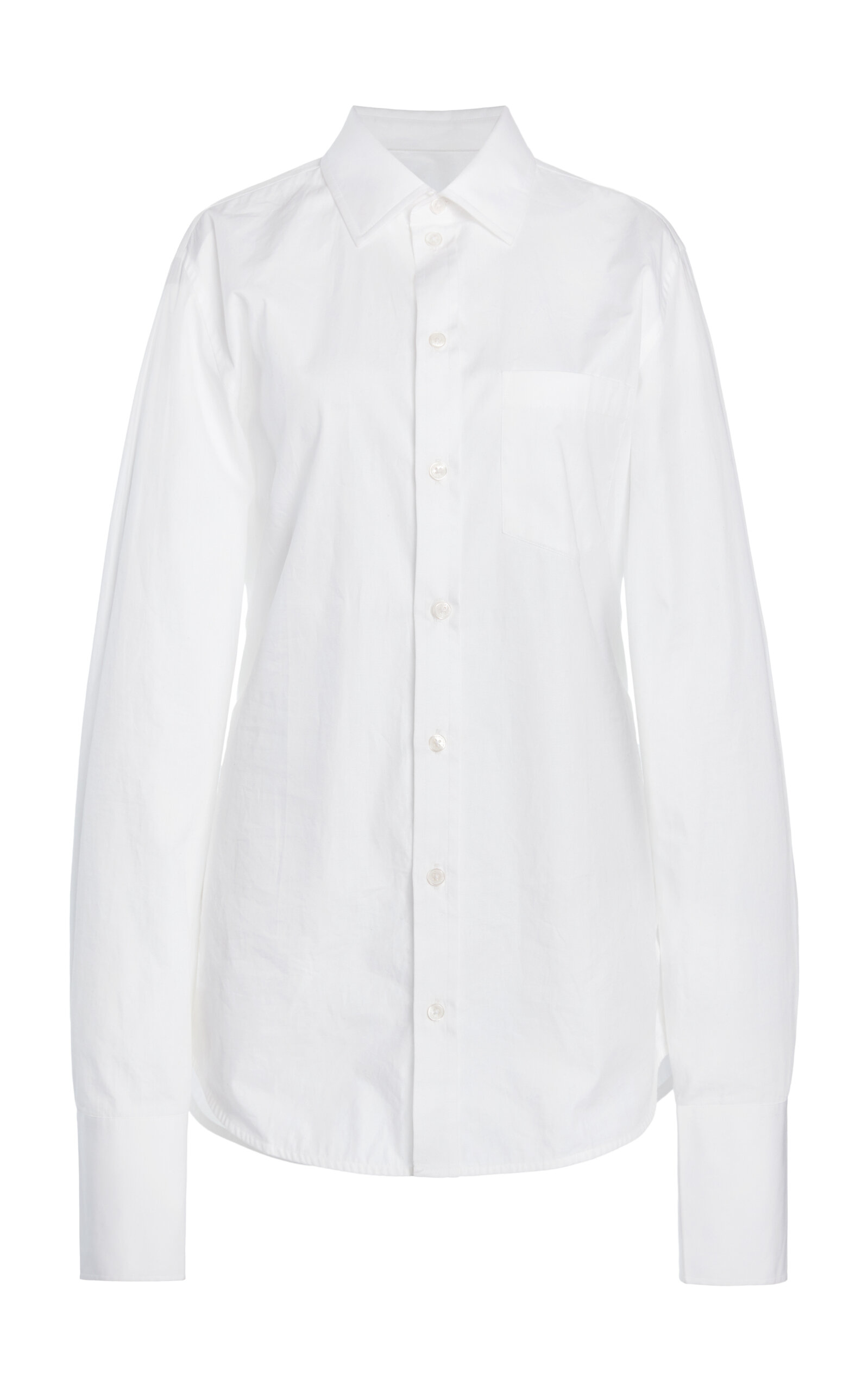 VICTORIA BECKHAM TAB DETAILED COTTON SHIRT 