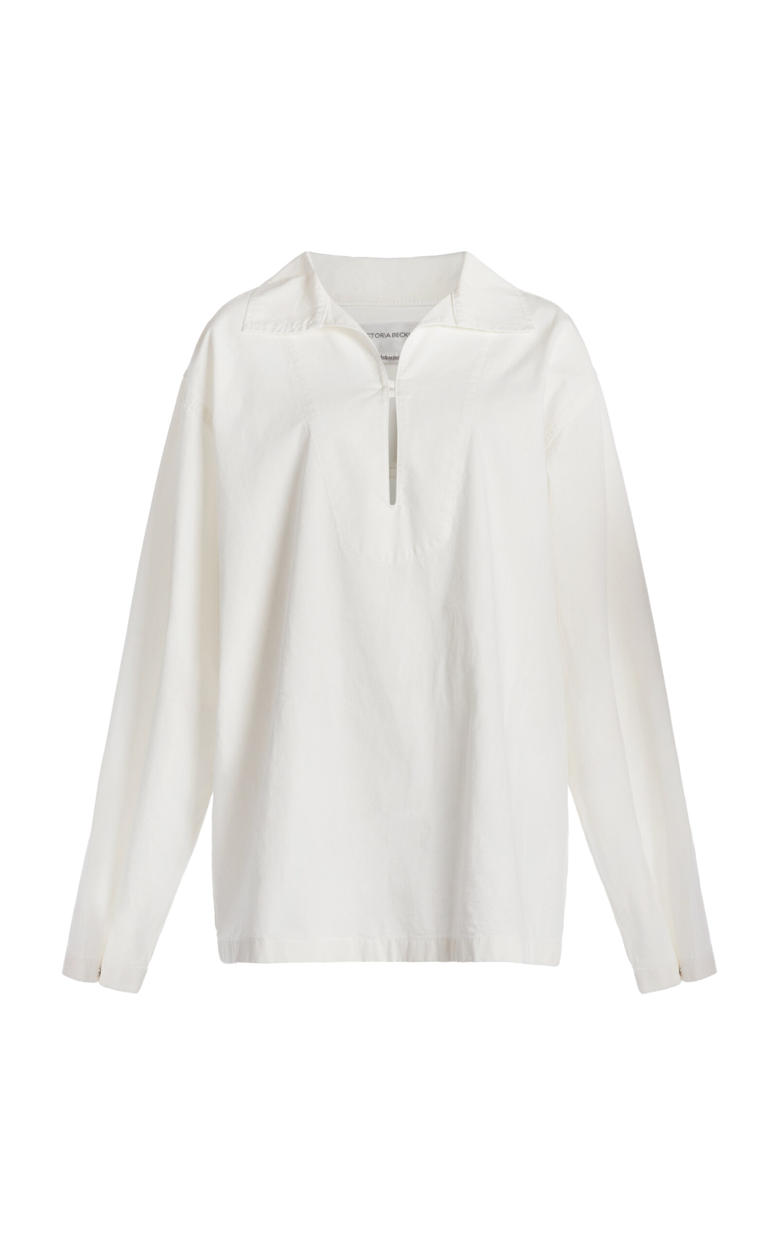 VICTORIA BECKHAM WIDE-COLLAR DENIM TOP