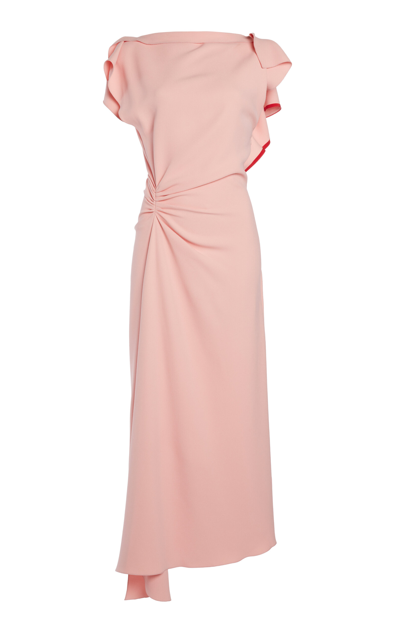 Victoria Beckham Draped Stretch-Satin Midi Dress