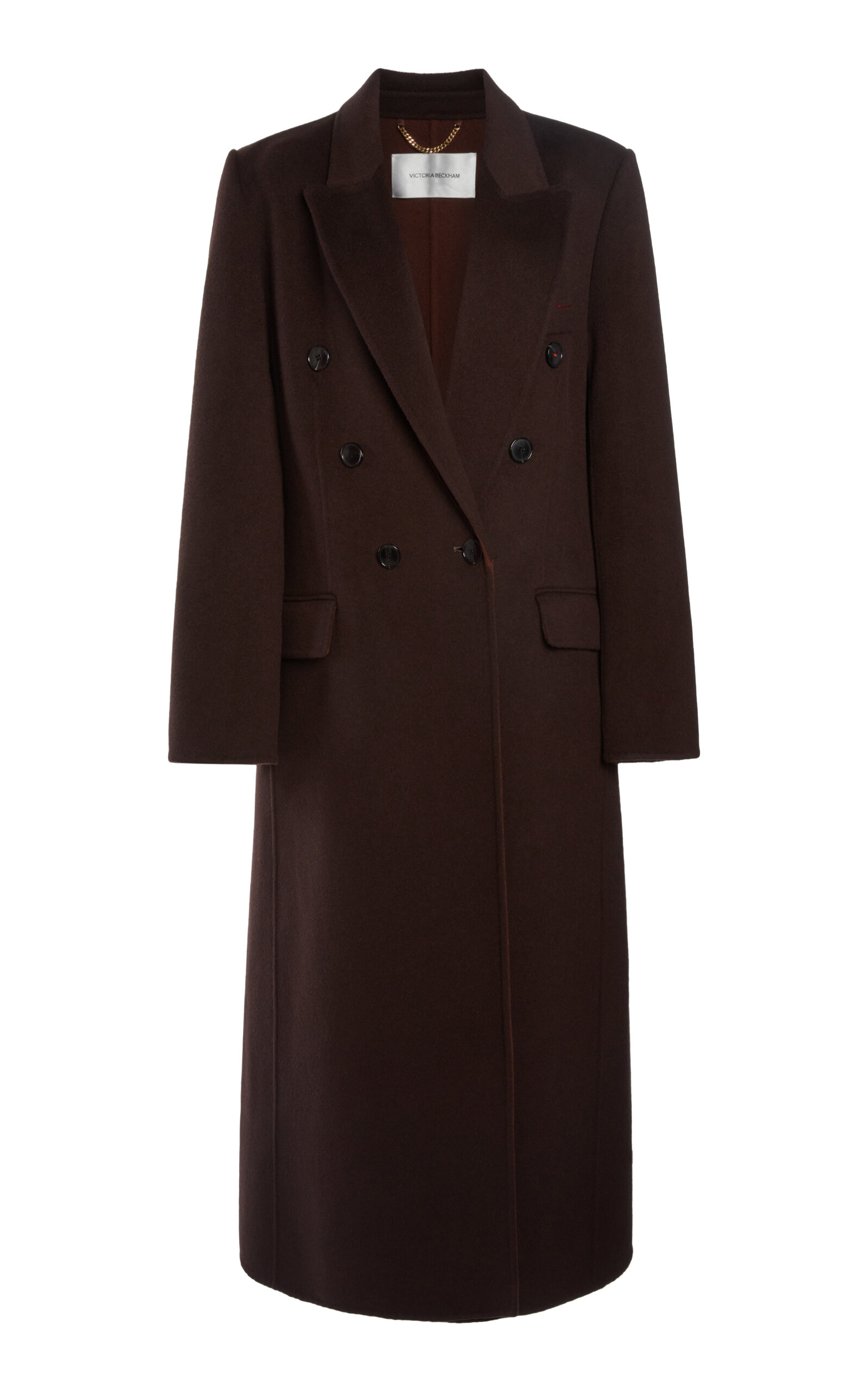 Shop Victoria Beckham Wool Cashmere Coat In Brown