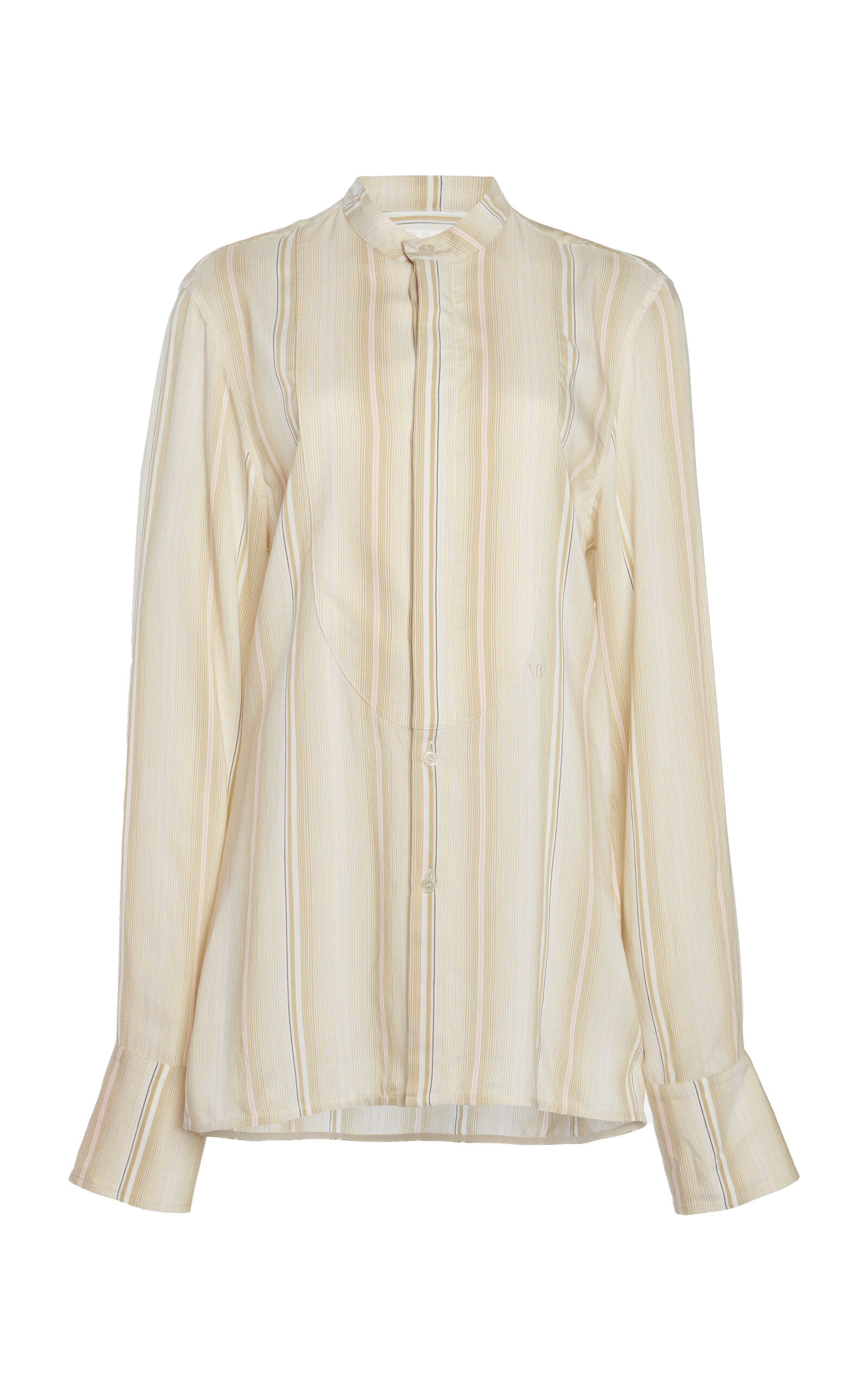 VICTORIA BECKHAM BIB DETAILED SILK BLEND SHIRT