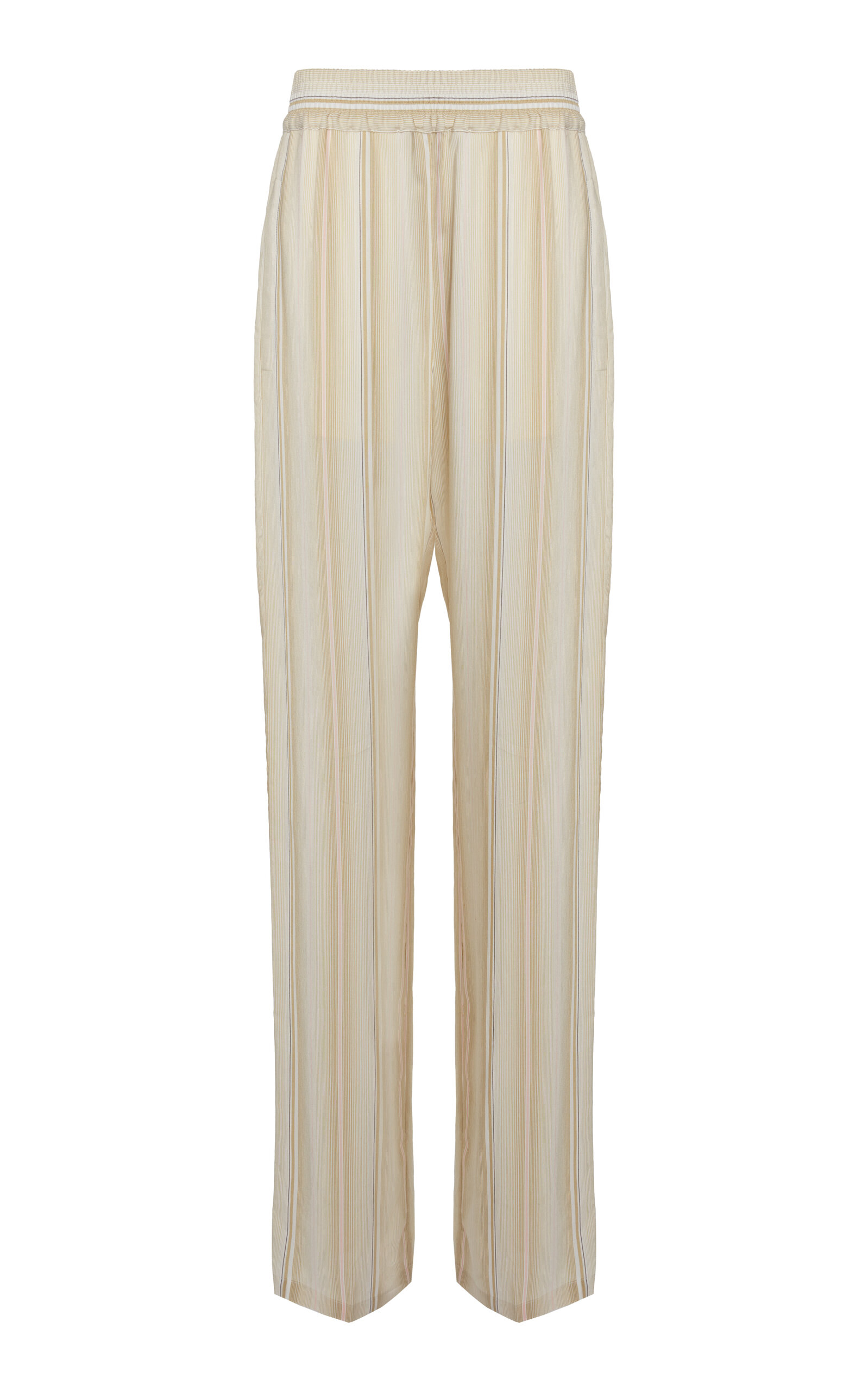 VICTORIA BECKHAM SILK BLEND WIDE LEG PANTS