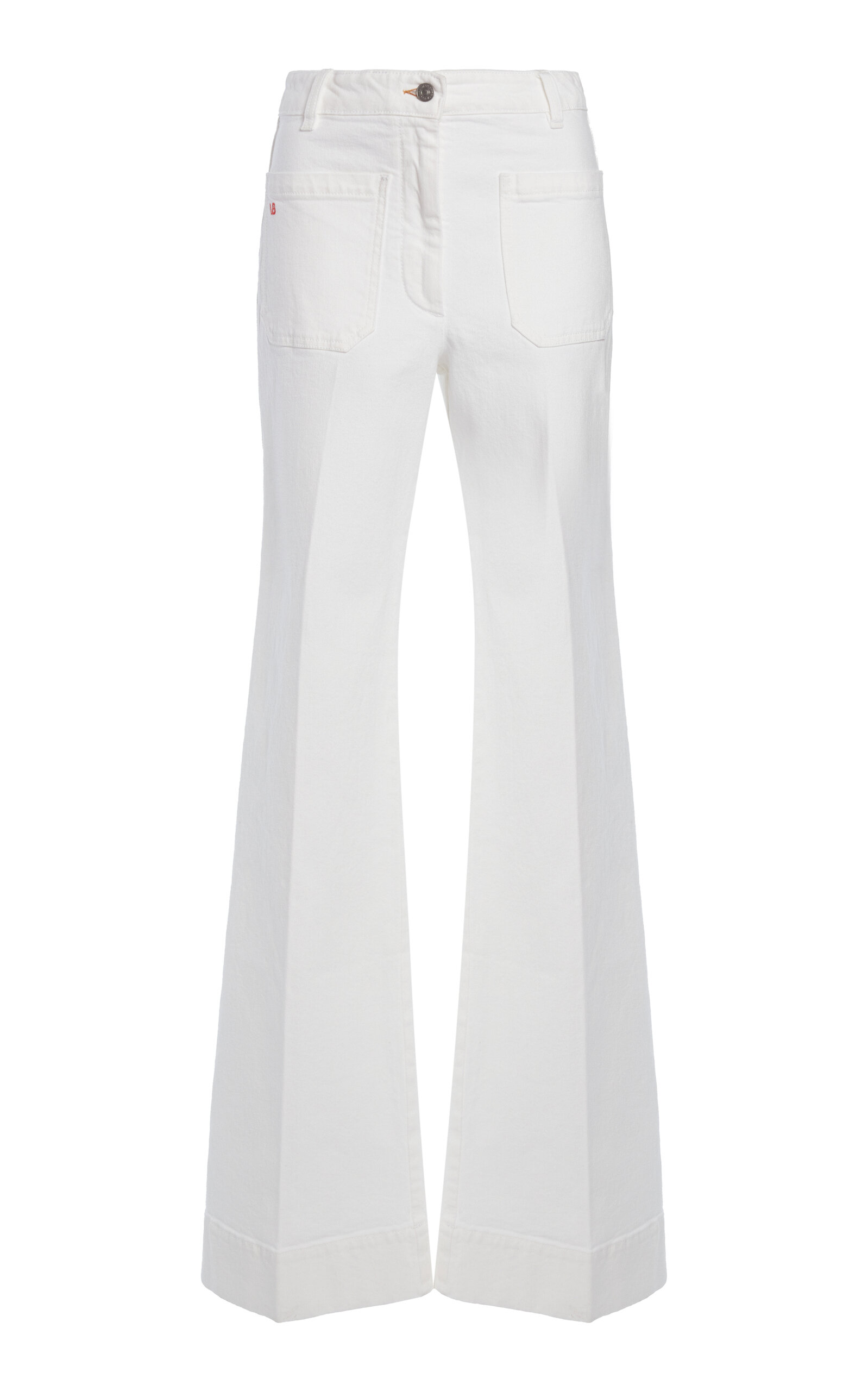 Victoria Beckham Womens Washed White Alina Flared-leg Denim Jeans In White
