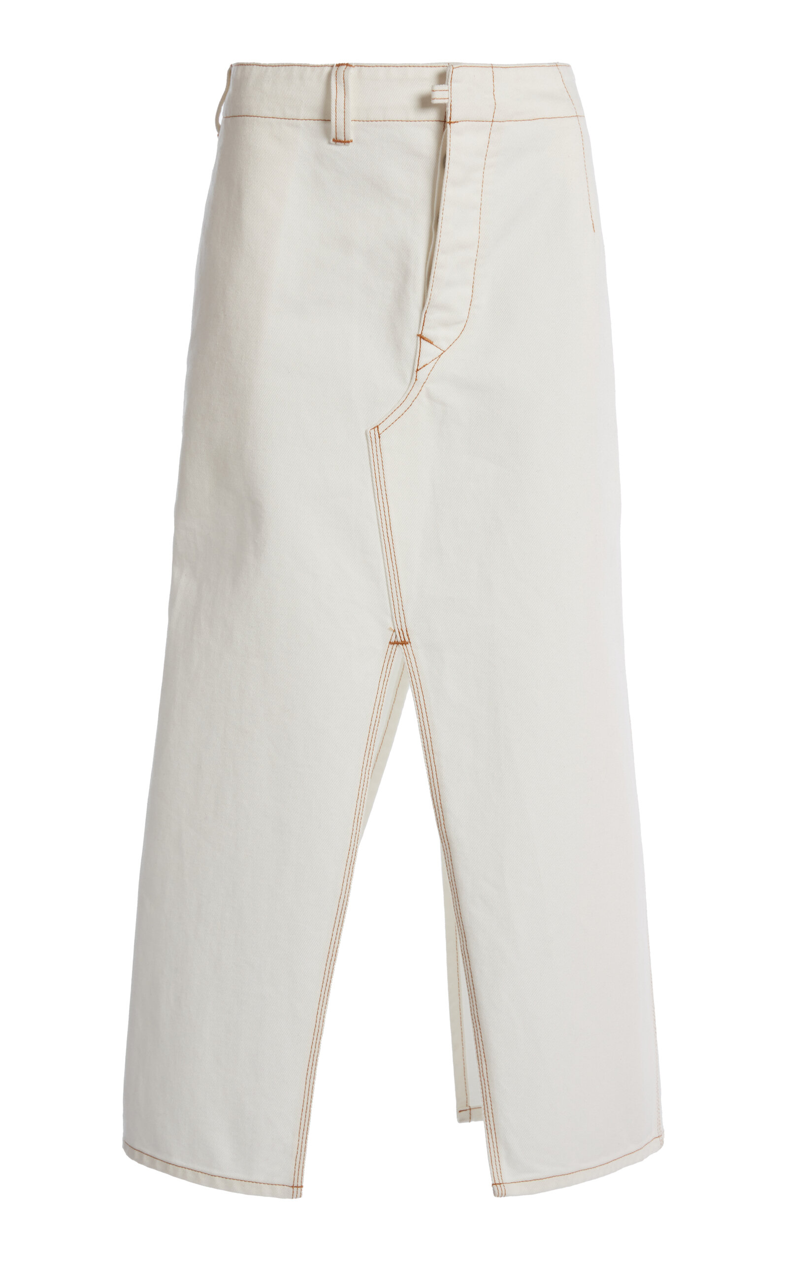 VICTORIA BECKHAM ASYMMETRIC DENIM MIDI SKIRT