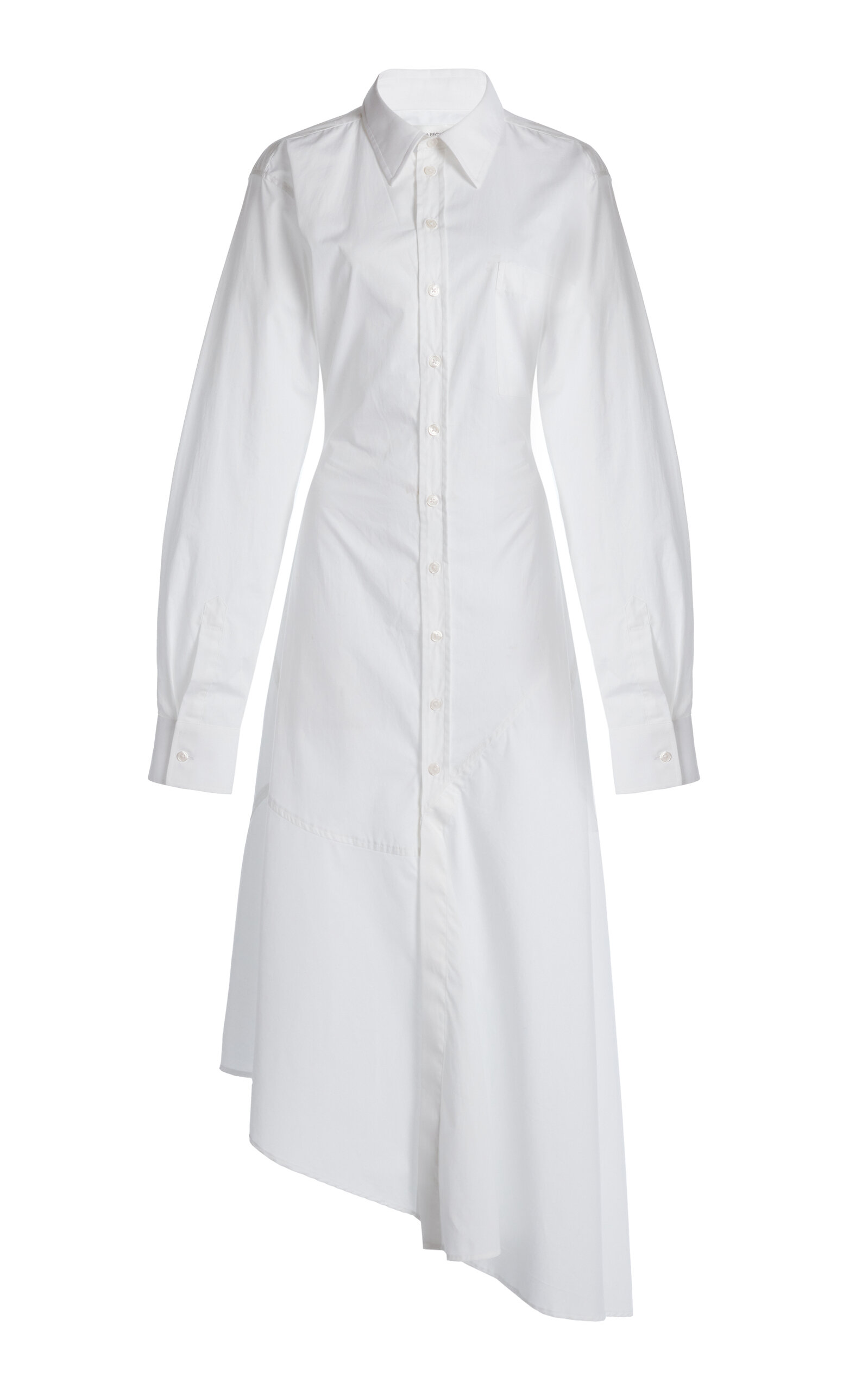 Victoria Beckham Paneled Cotton Midi Shirt Dress In White