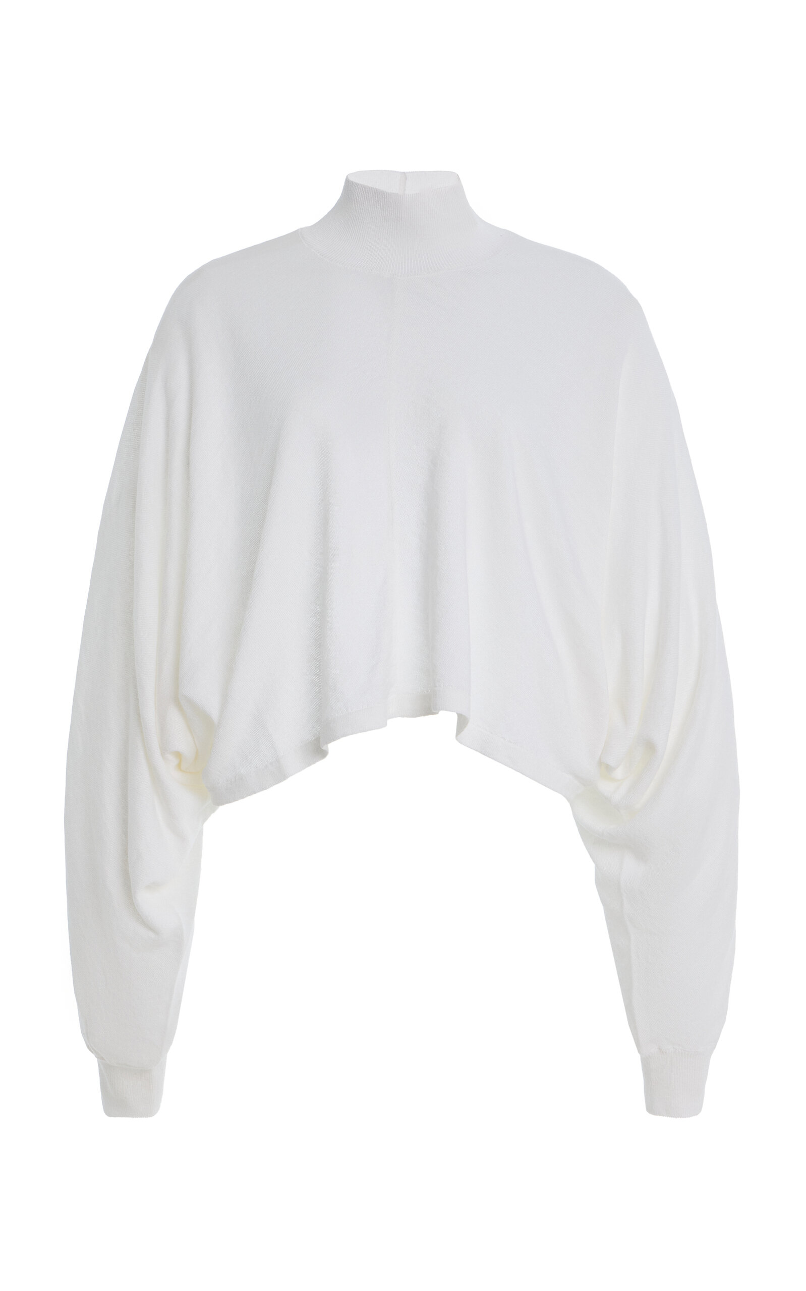 Alaïa Open-back Pullover In Cotton And Linen Knit In White