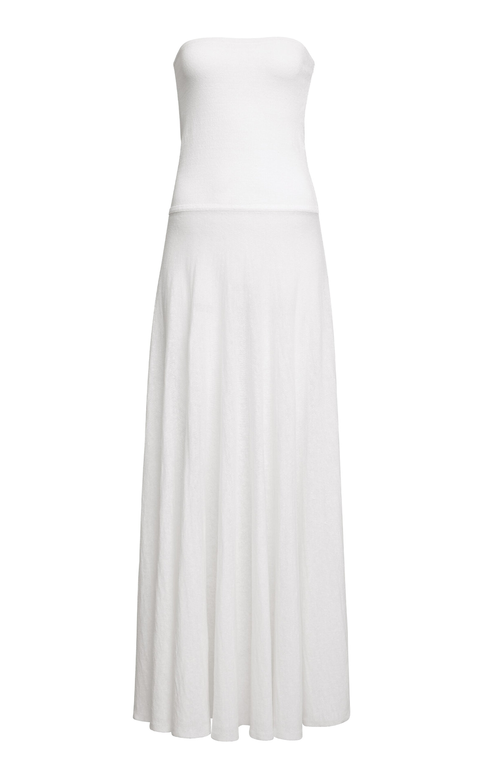 ALAÏA Strapless Linen Maxi Dress