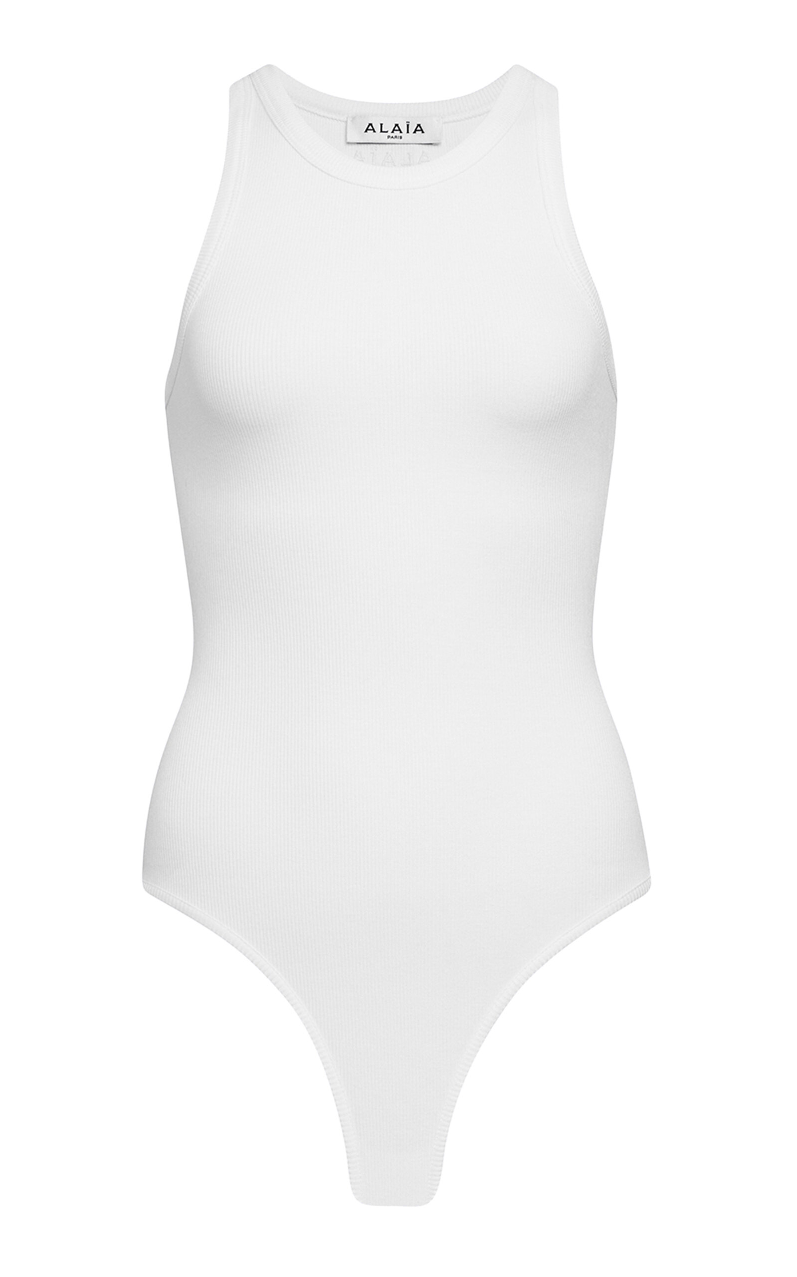 ALAÏA Ribbed Cotton-Blend Bodysuit