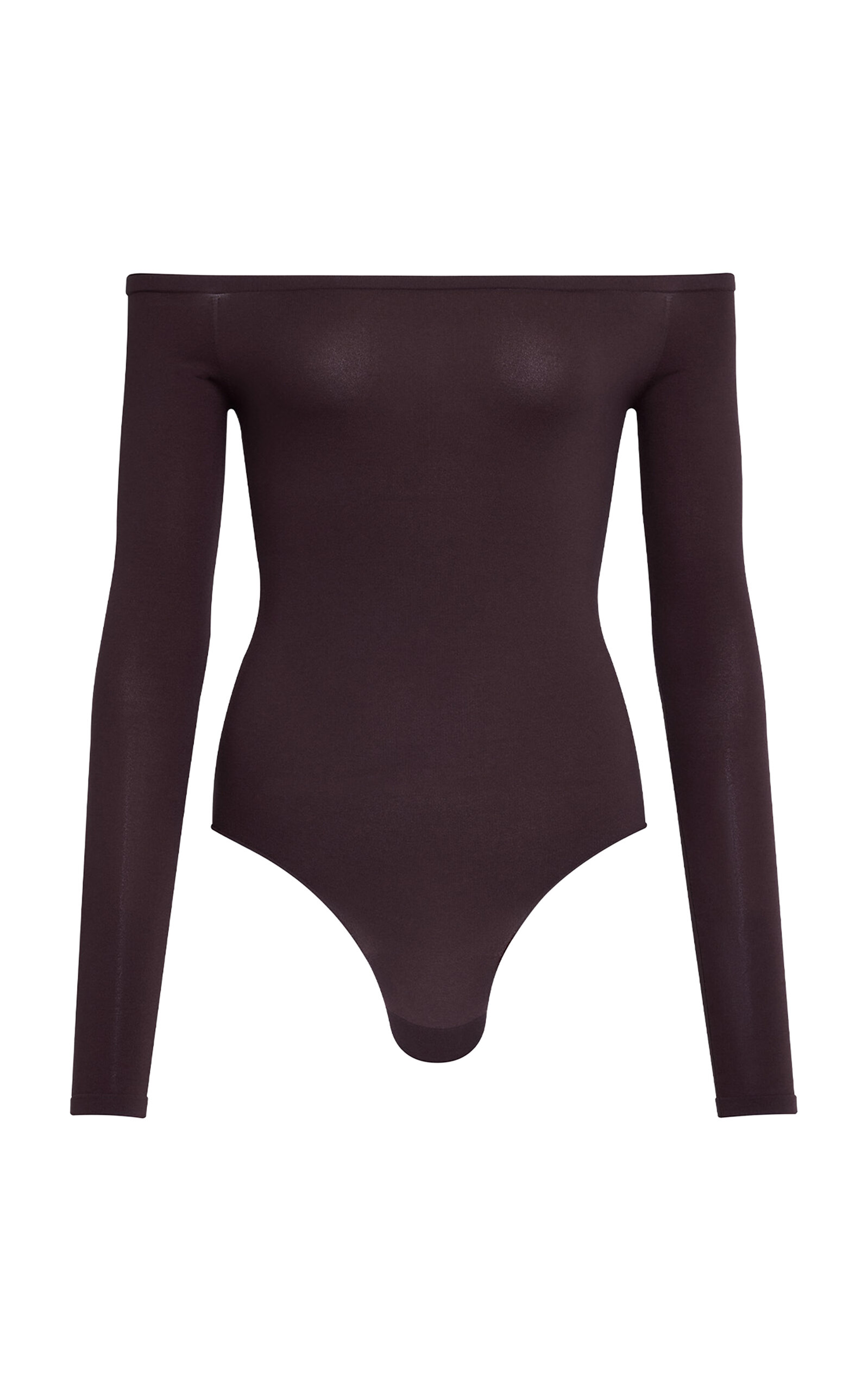 ALAÏA Off-The-Shoulder Jersey Bodysuit - Brown - Women's Clothing