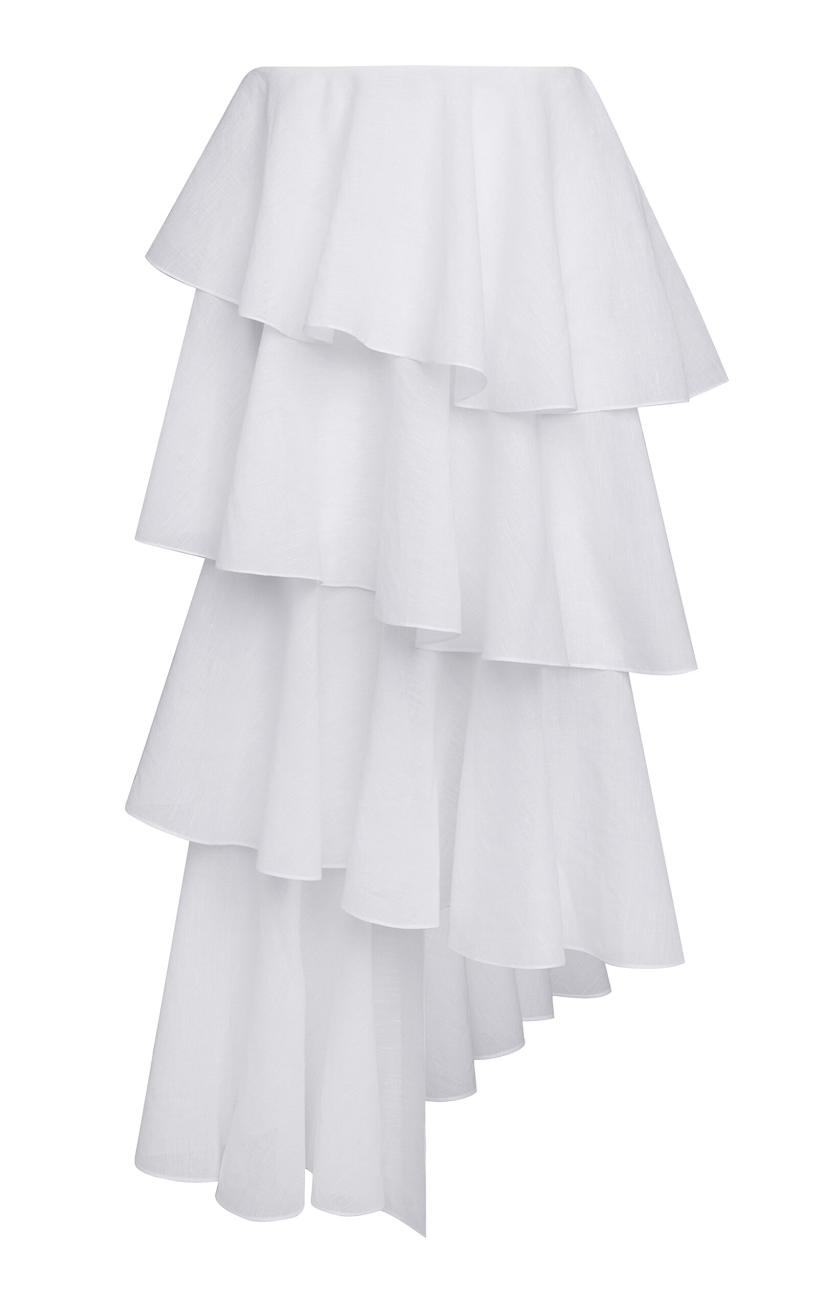 Alaïa Spiral Cotton-linen Skirt In White