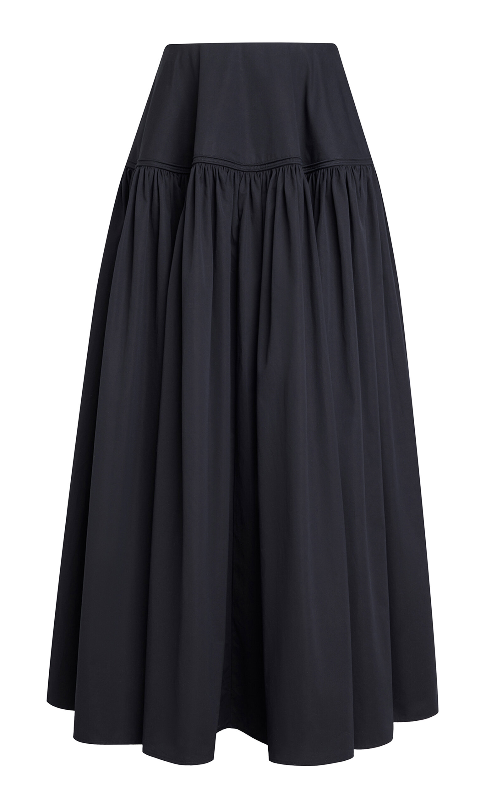 ALAÏA - Bell Cotton Poplin Maxi Skirt - Black - FR 38 - Moda Operandi