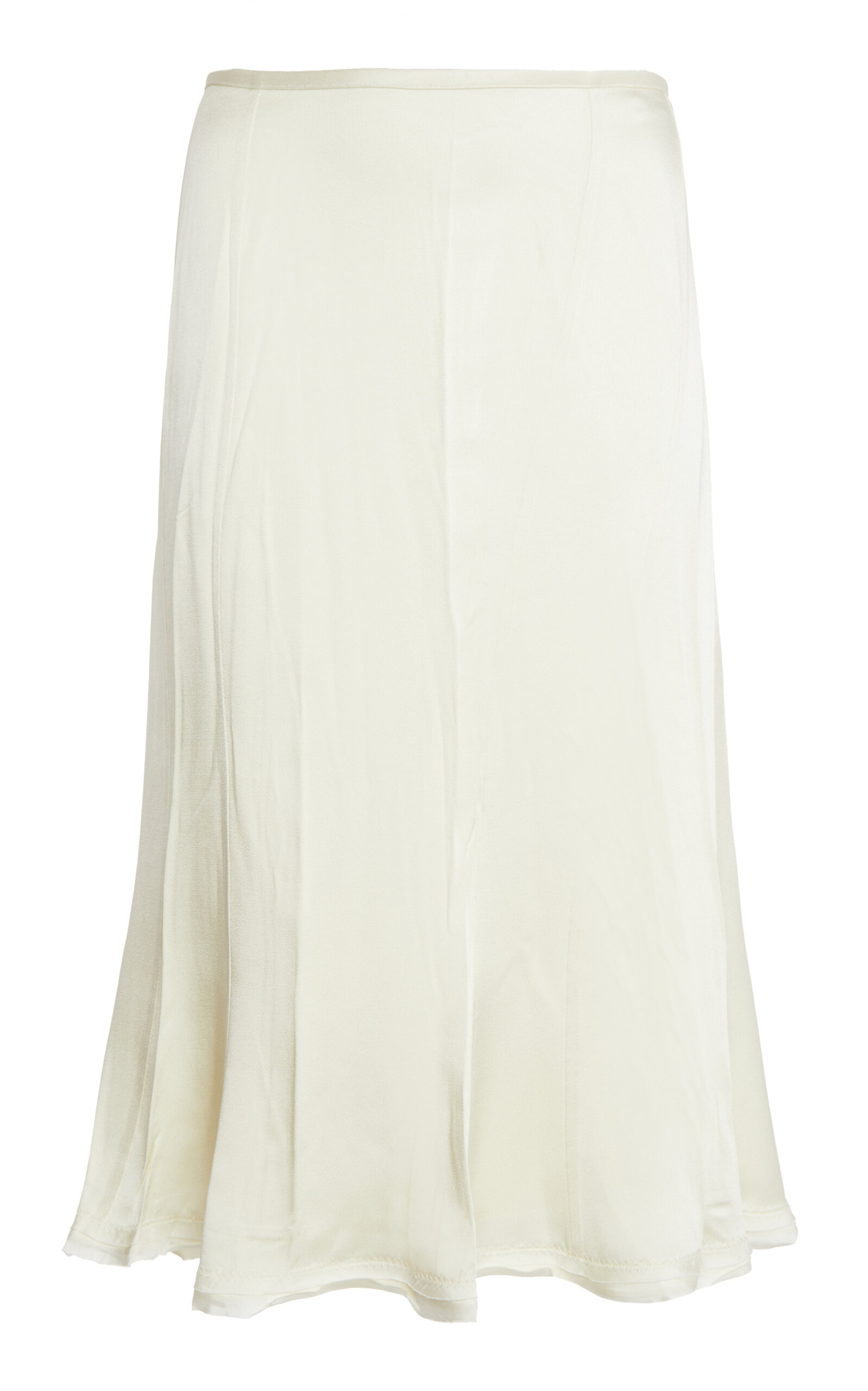 Jil Sander Envers Pleat Detail Raw Hem Satin Skirt