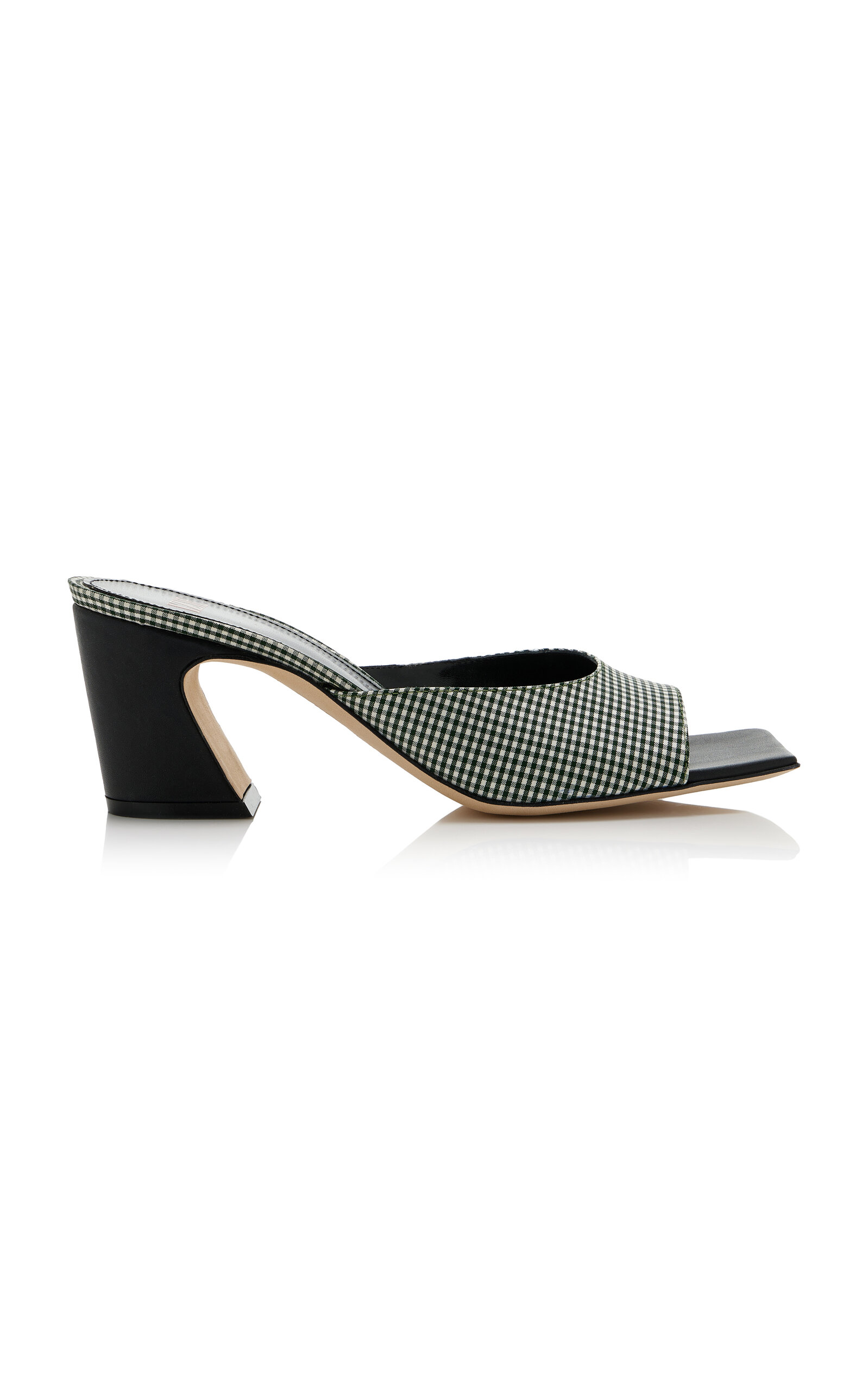 Exclusive Riviera Chester Gingham Silk-Taffeta Mules