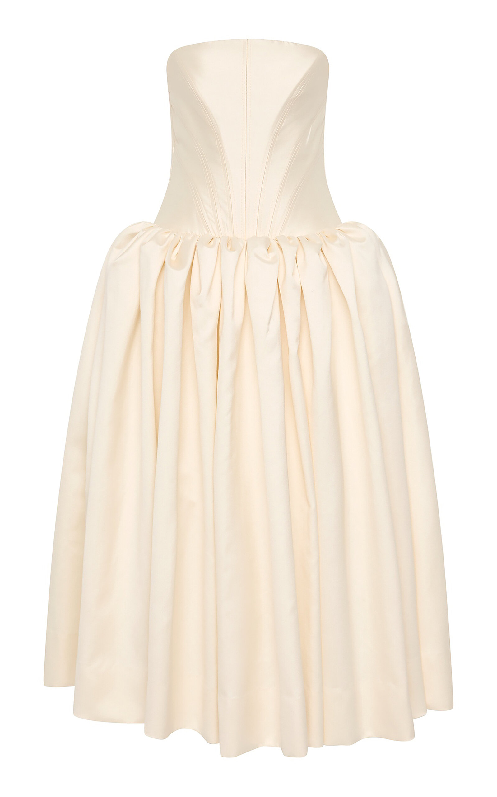 Rachel Gilbert Kenny Strapless Silk-wool Gown In Ivory