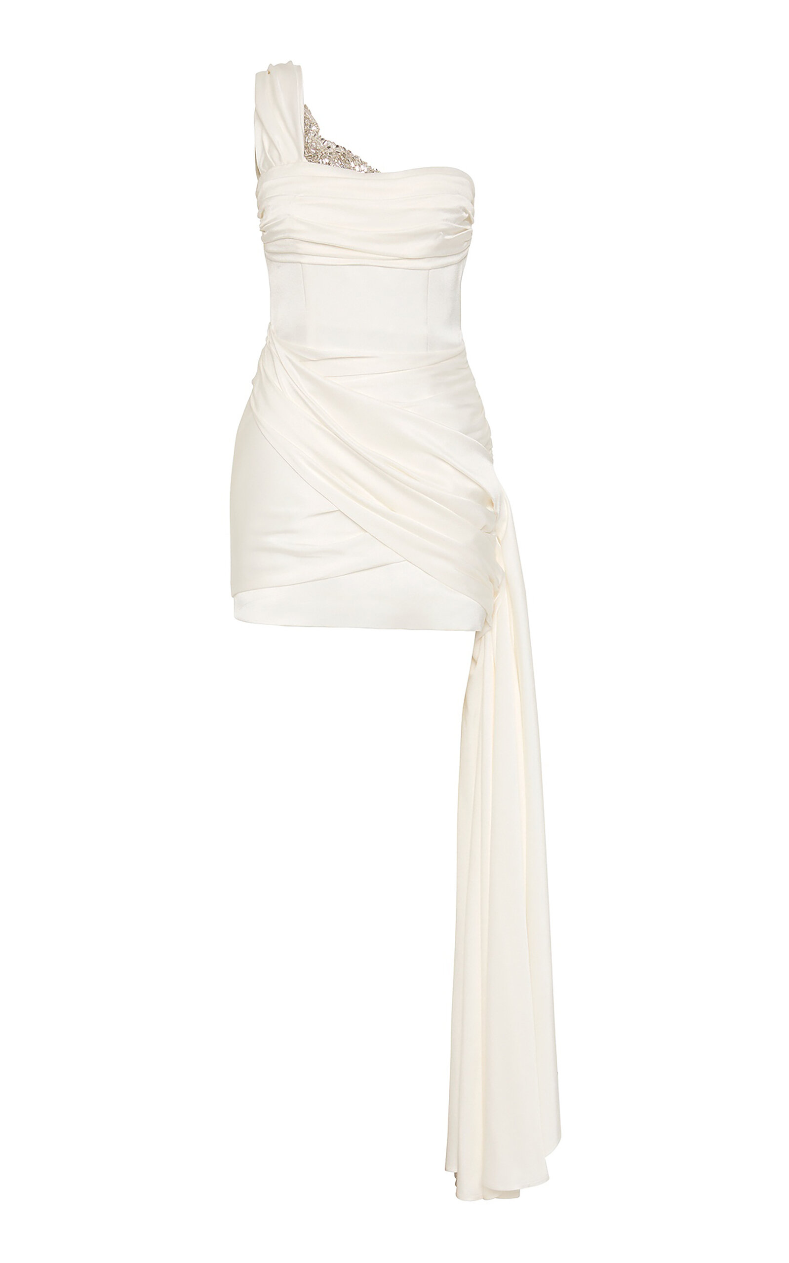 Rachel Gilbert Lorna Single-shoulder Mini Dress In Ivory