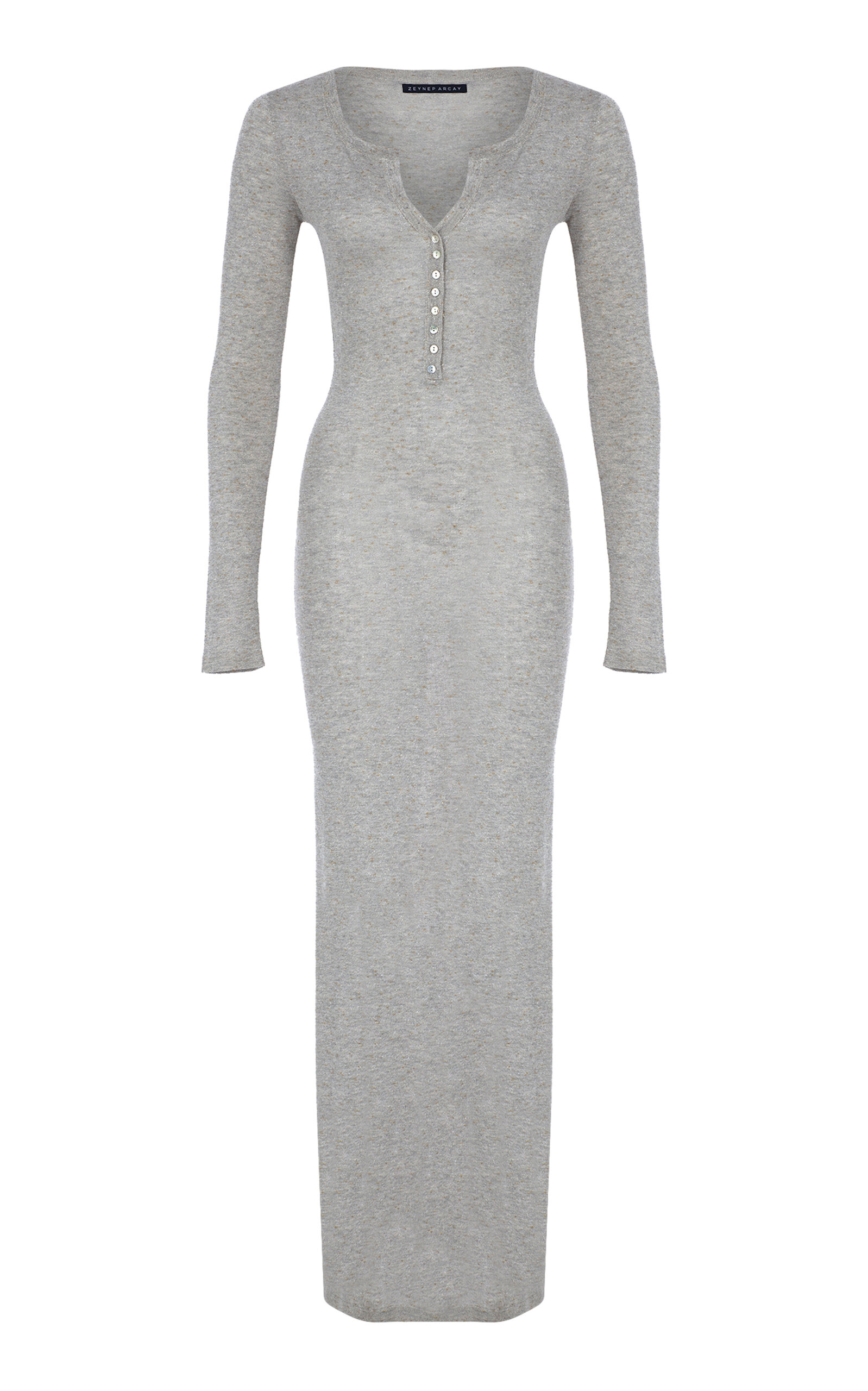 Zeynep Arcay Knitted Maxi Dress In Silver