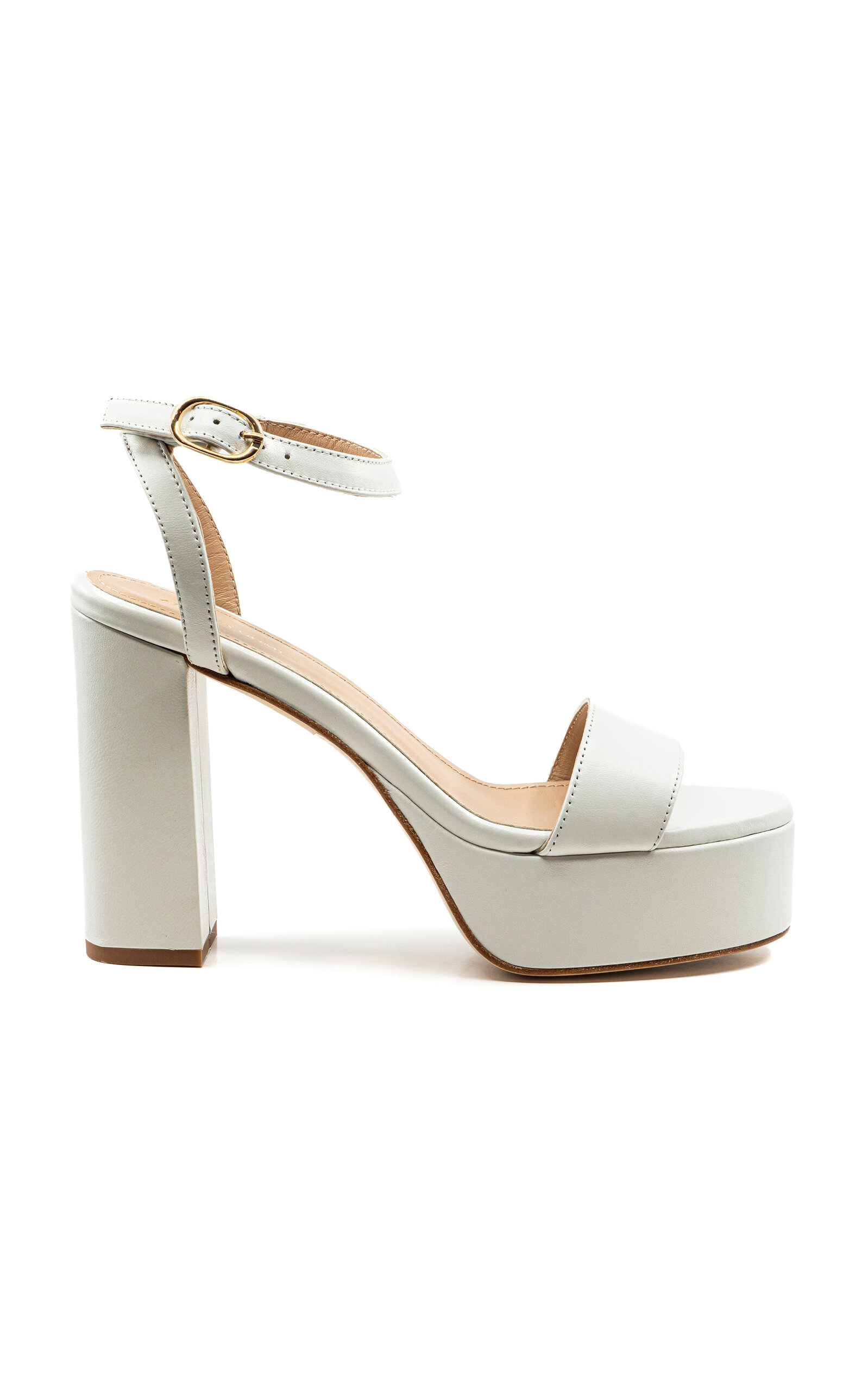 Andrea Gomez Becka Leather Platform Sandals - White - IT 37.5