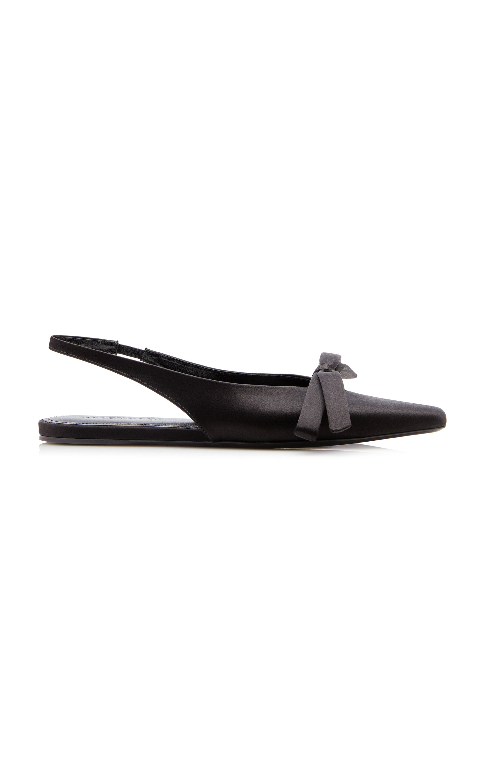 Nano Bow-Detailed Satin Slingback Pumps