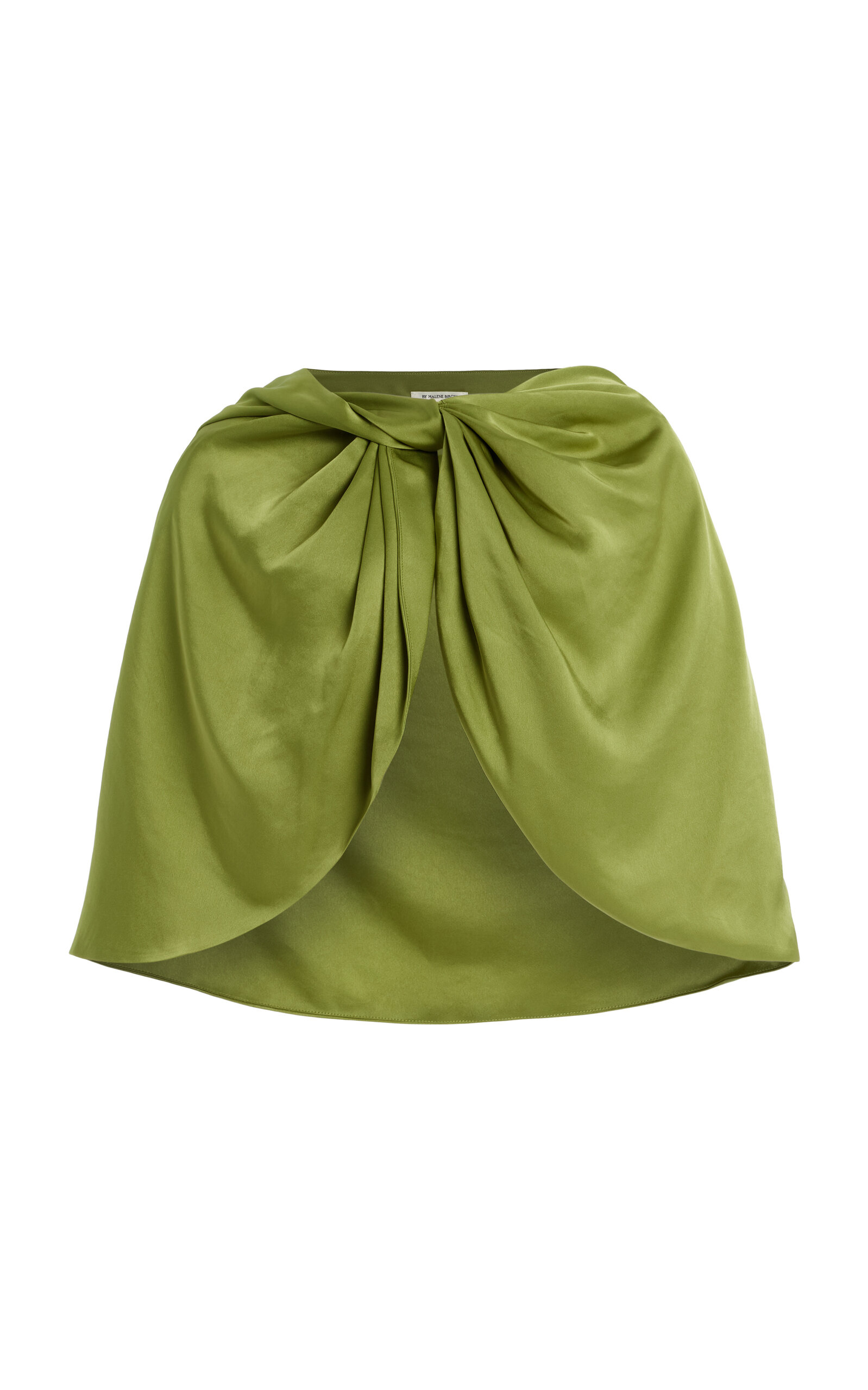 By Malene Birger Pinlos Twisted Satin Cape - Green - OS