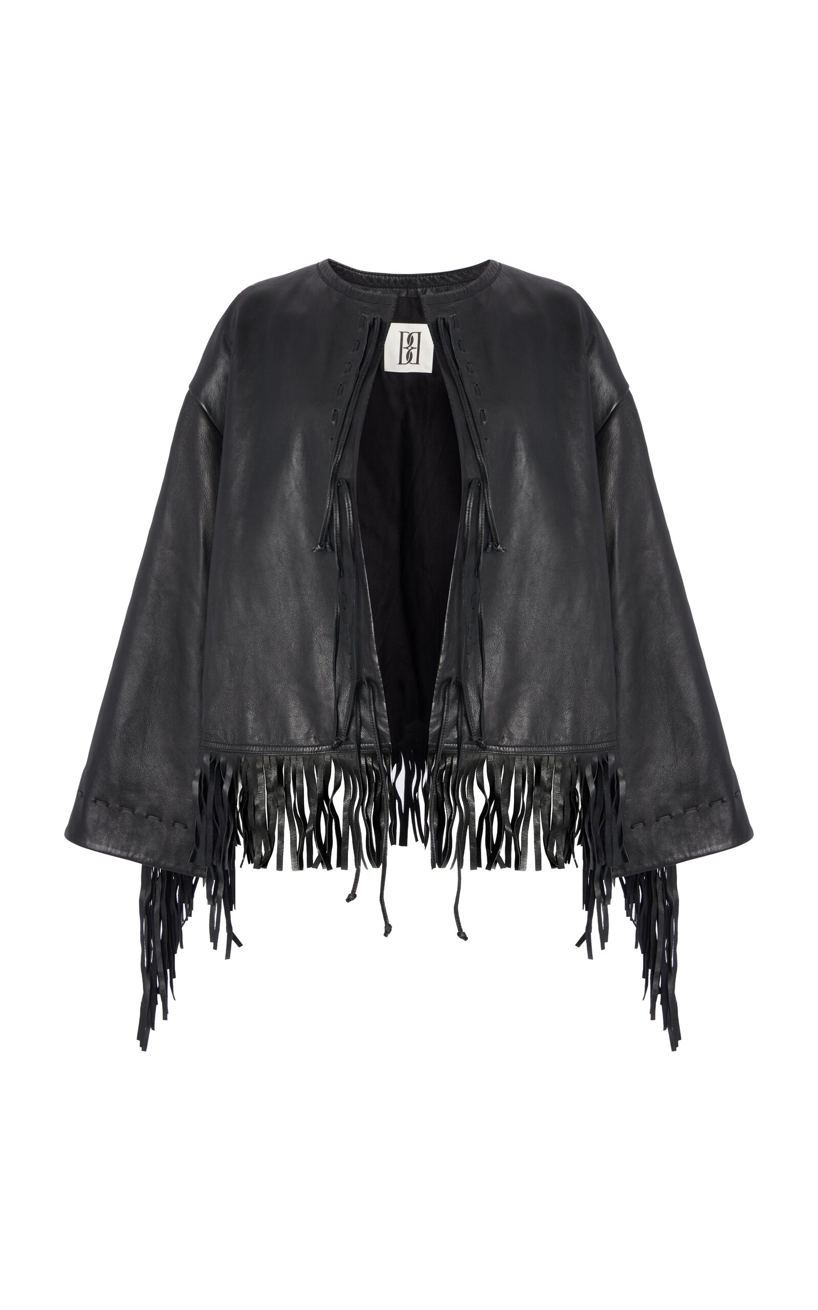 By Malene Birger Zoena Fringed Leather Jacket - Black