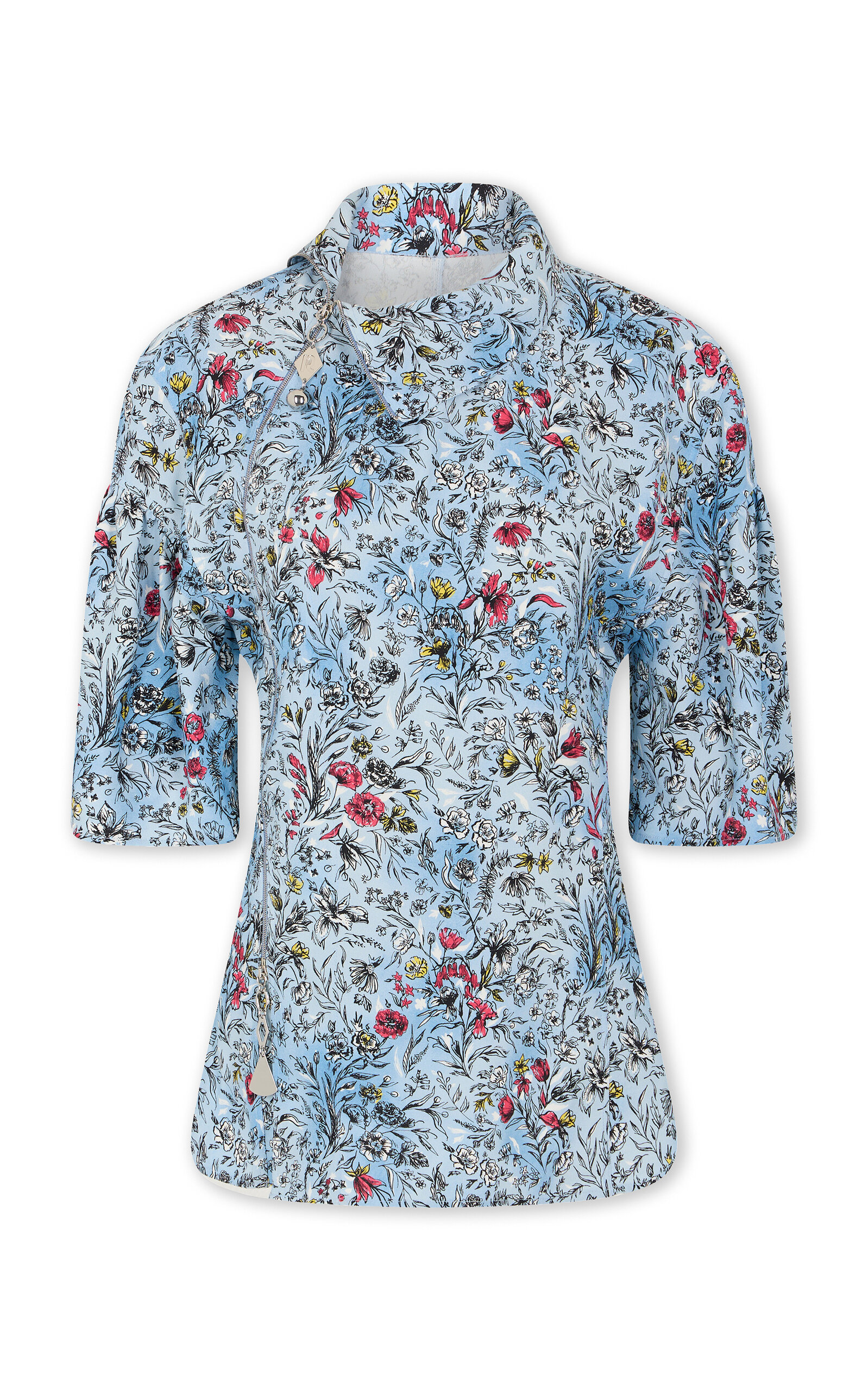 Rabanne High Neck Crepe Top In Multi