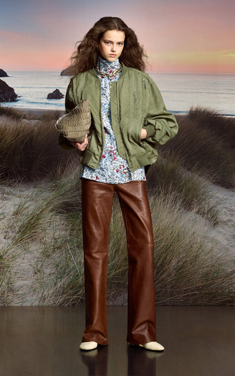 Rabanne Leather Straight-leg Pants In Brown