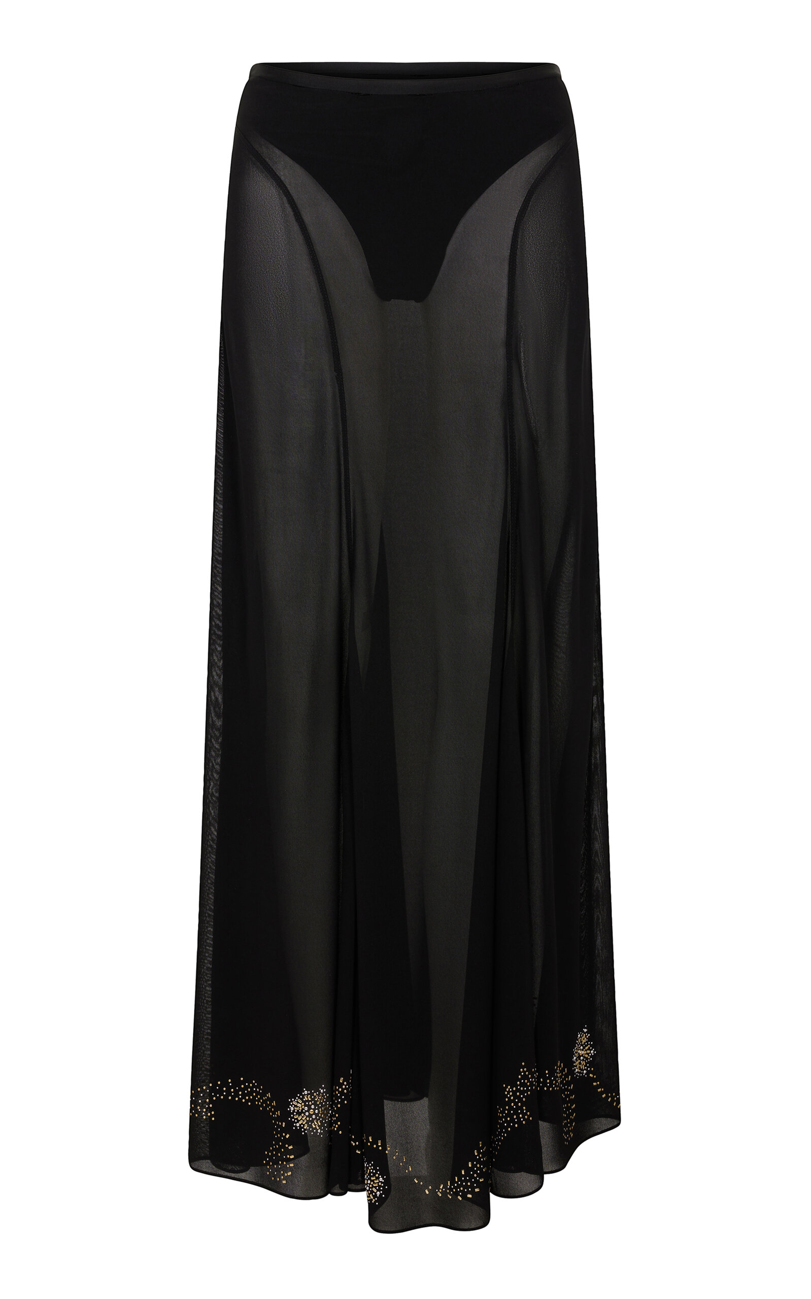 RABANNE EMBELLISHED MESH MAXI SKIRT