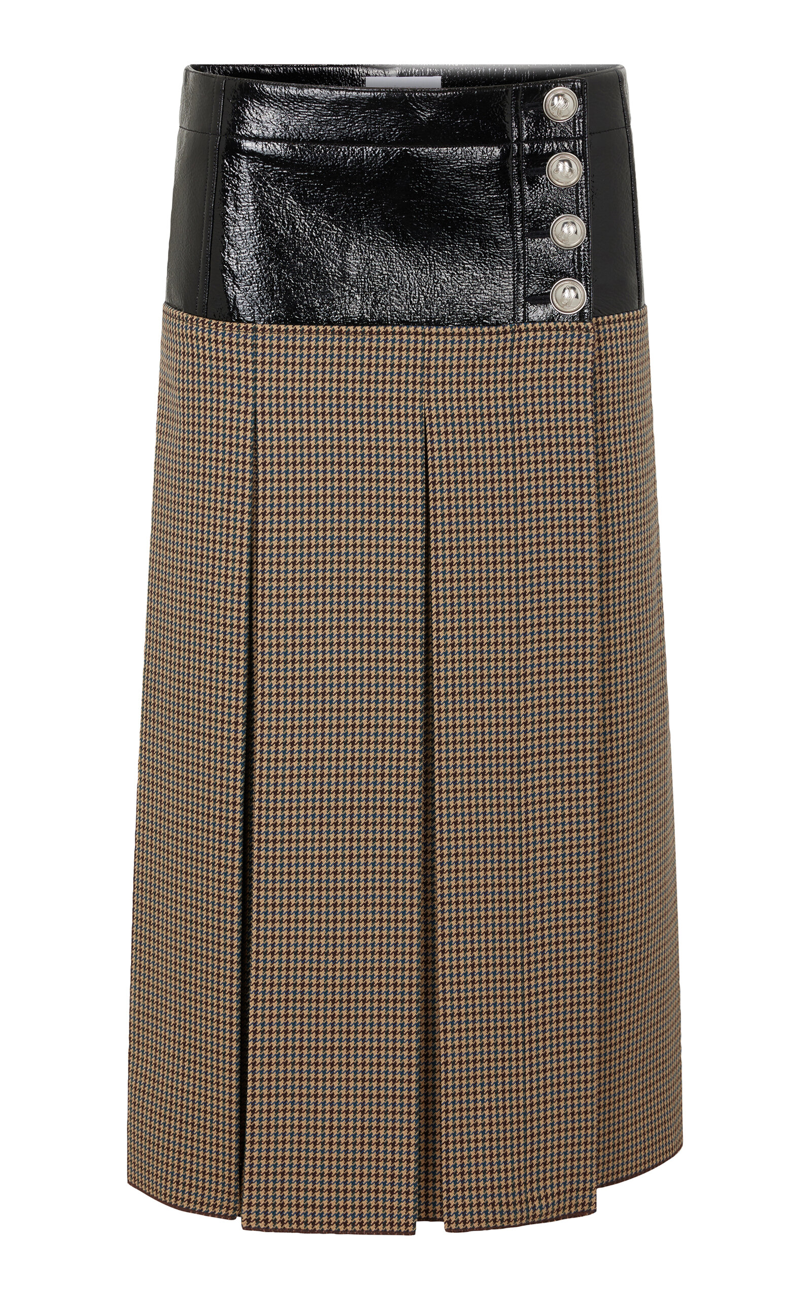 RABANNE PLEATED WOOL MIDI SKIRT